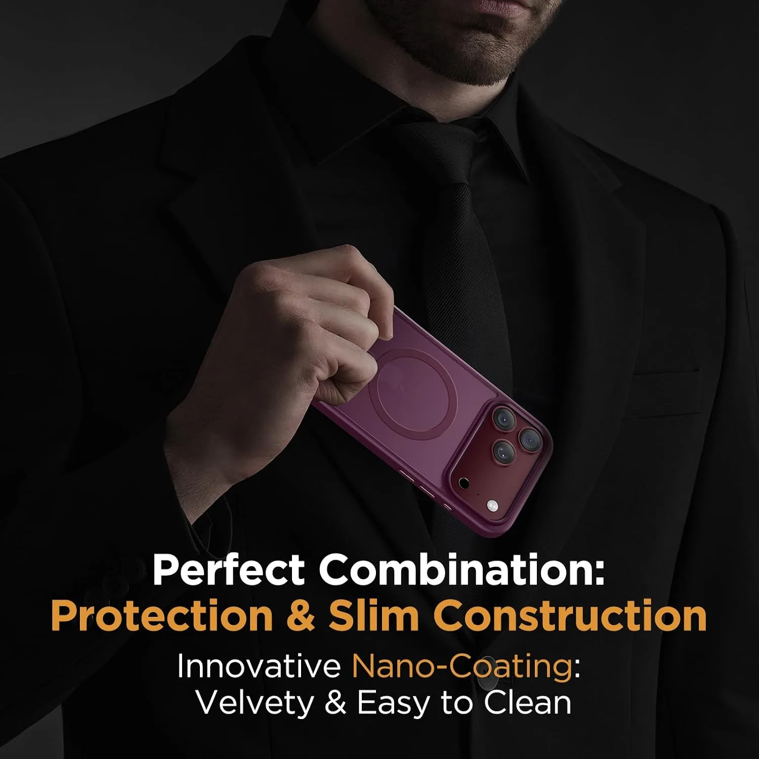 Miracase Magnetic for iPhone 18 Pro Max Case, Burgundy