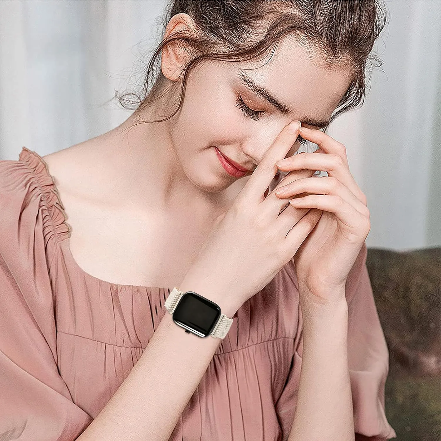 3 Pack Stretchy Nylon Band Compatible with SKG Smart Watch Bands for Women Men, Quick Release Soft Elastic Strap Replacement Wristbands for SKG-V7/SKG V7 Pro Smart Watch