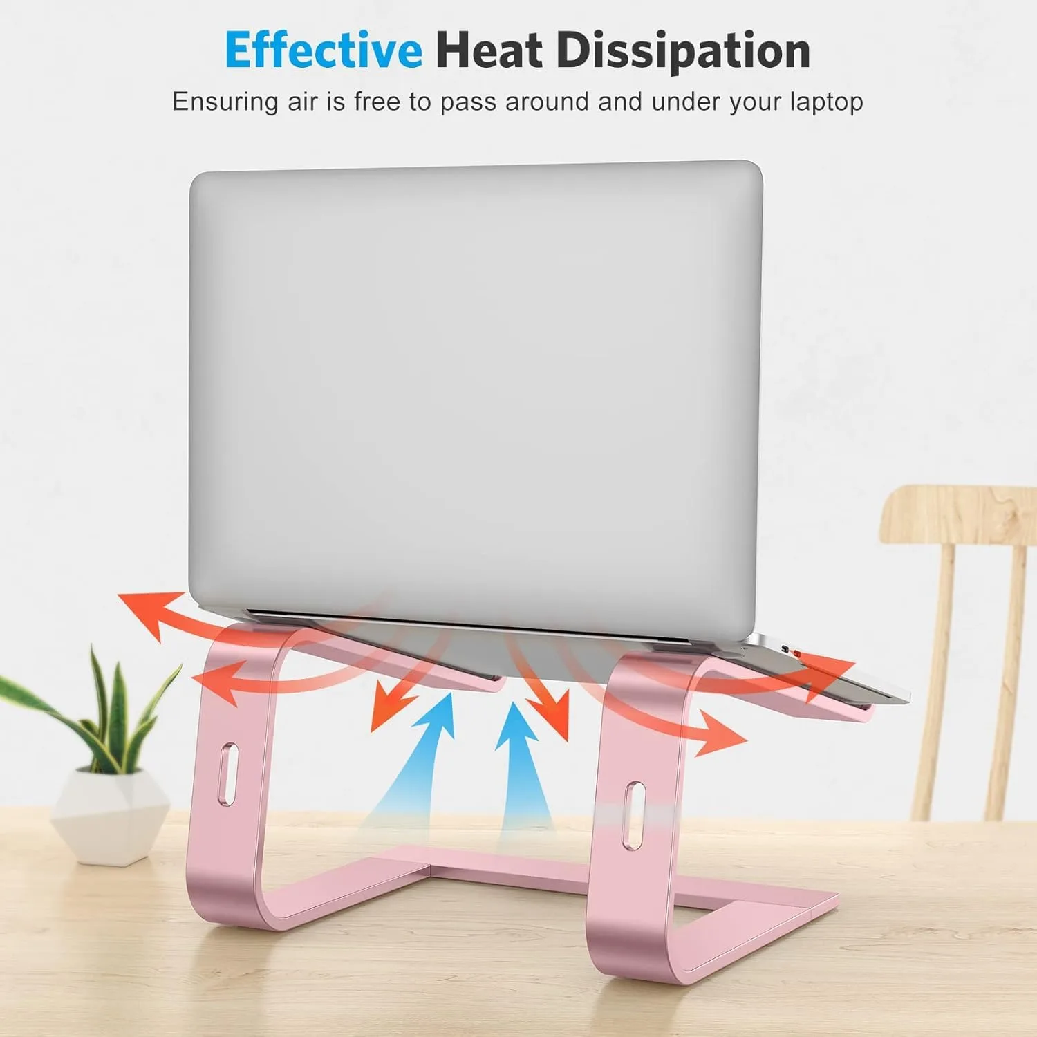 OMOTON Laptop Stand, Detachable Mount for MacBook Air/Pro Dell HP Rose Gold
