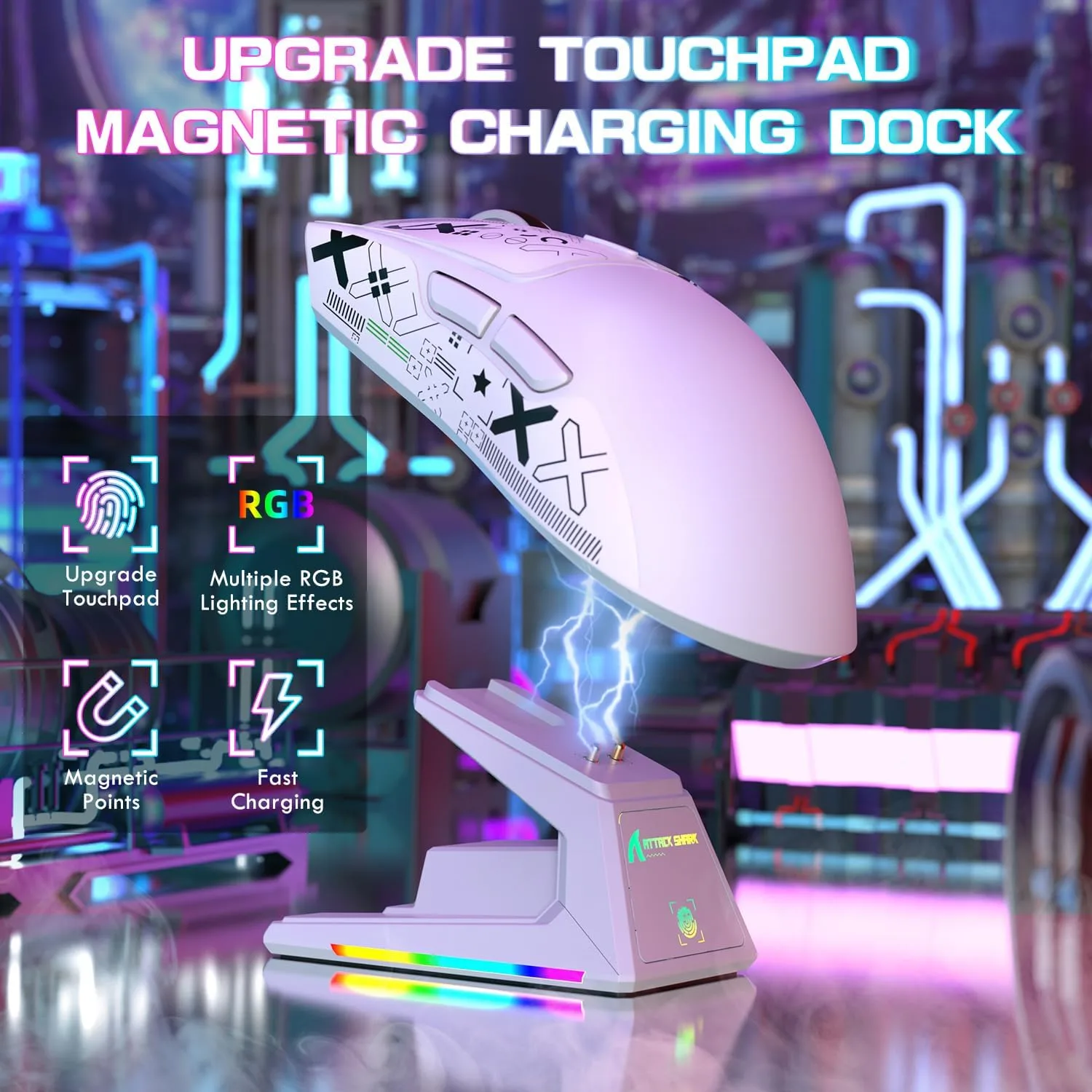 ATTACK SHARK X1 Ultralight Tri Mode Wireless 40000 DPI Gaming Mouse-White
