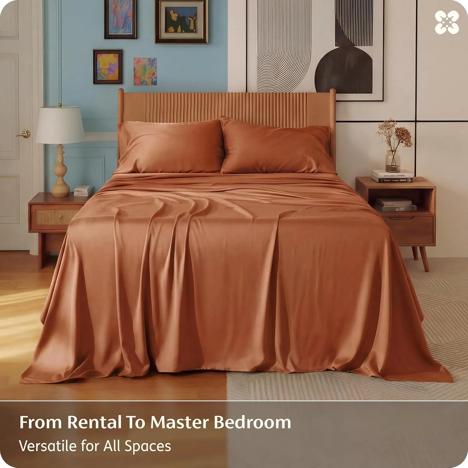 Bedsure PureWoven 100% Rayon Derived from Bamboo, Full Size Sheets, 4 PCS