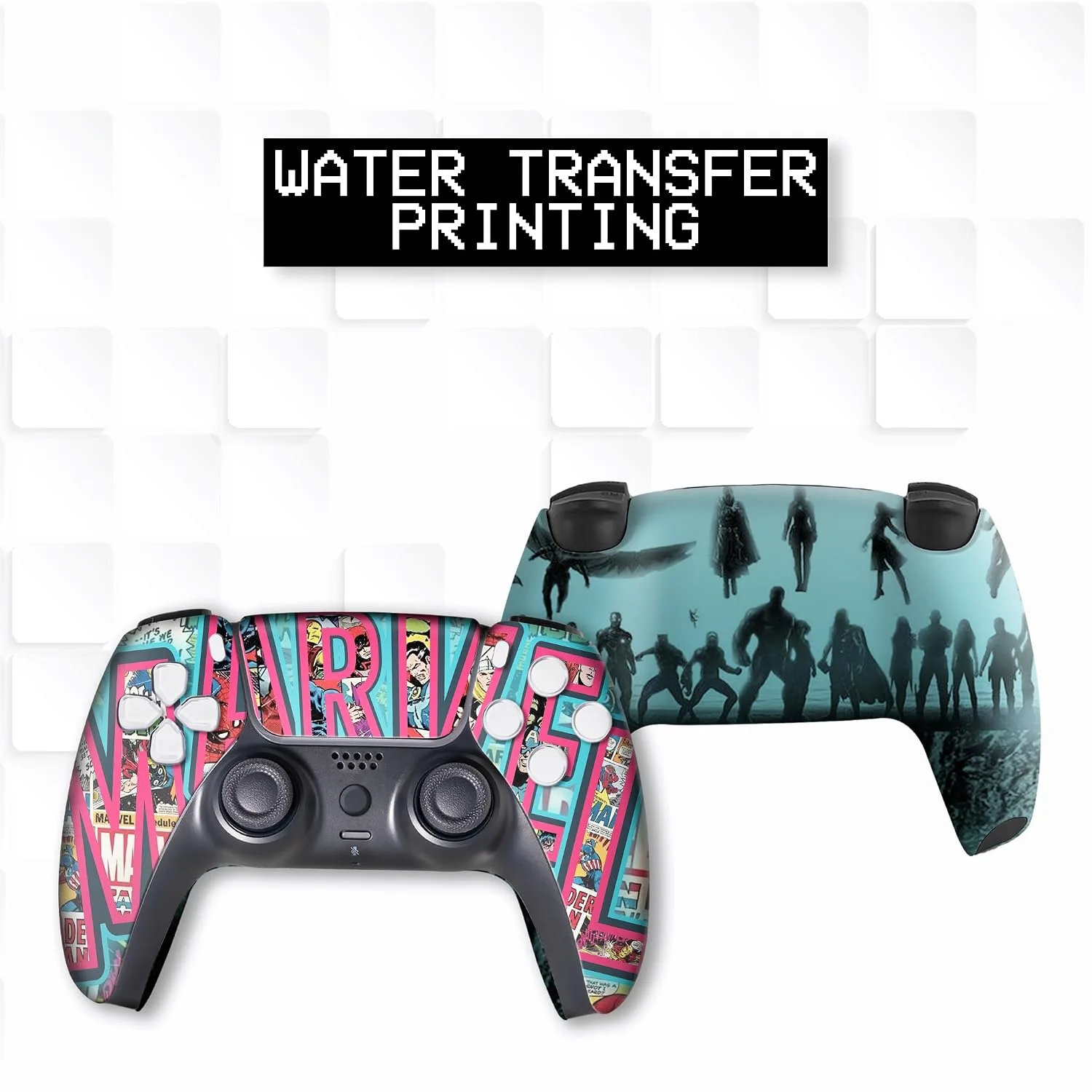 Marrvel Custom PS-5 Controller Wireless compatible with Play-Station 5 Console by BCB Controllers | Proudly Customized in USA with Permanent HYDRODIP Printing(NOT JUST A SKIN)(MODDED)