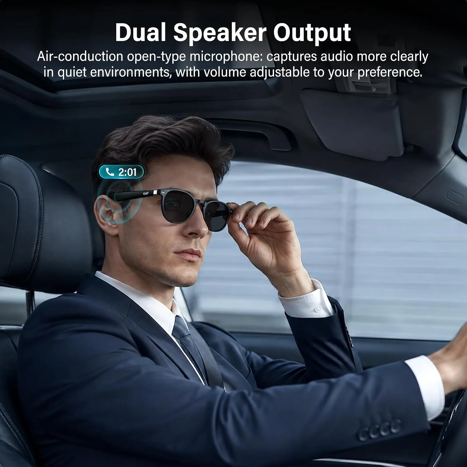 GetD 2026 AI Smart Acetate Glasses, Bluetooth Sunglasses with ChatGPT and 145-Language Real-time Translator, Nylon Polarized Lens, Open-Ear Audio, Voice Control for Travel & Business