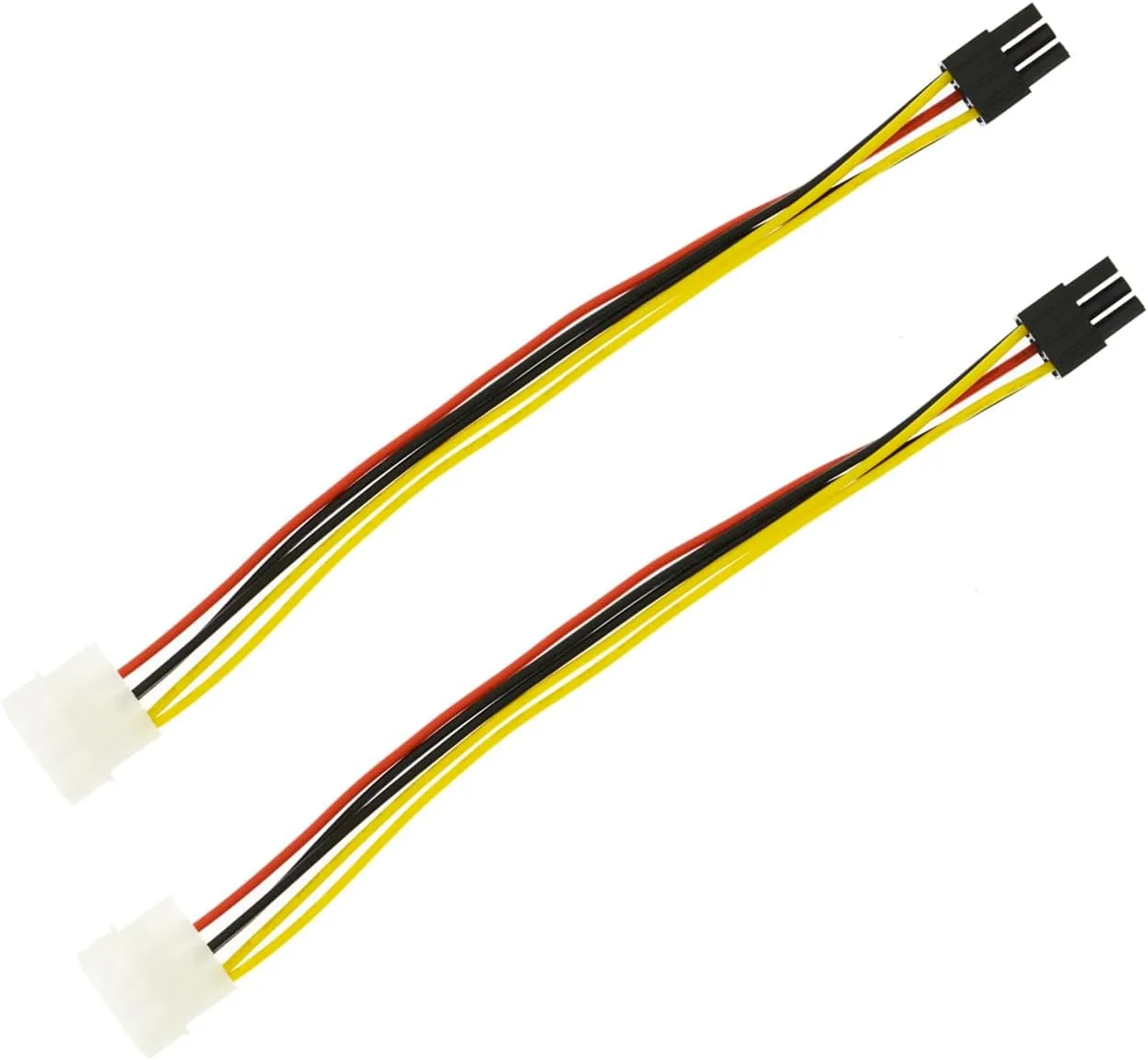 2 Pack 4 Pin Molex to 6 Pin Video Card GPU Power Supply Cable 8.6’’ 22cm