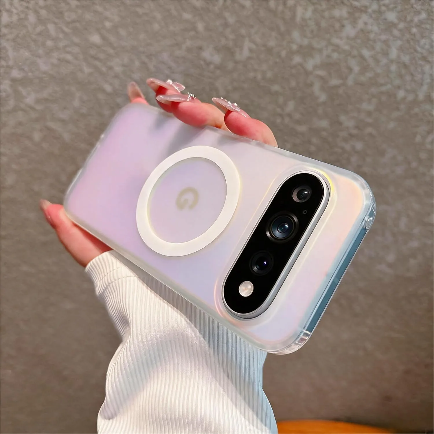 Funda magnética Geeberyo para Google Pixel 11/11 Pro con efecto holográfico iridiscente