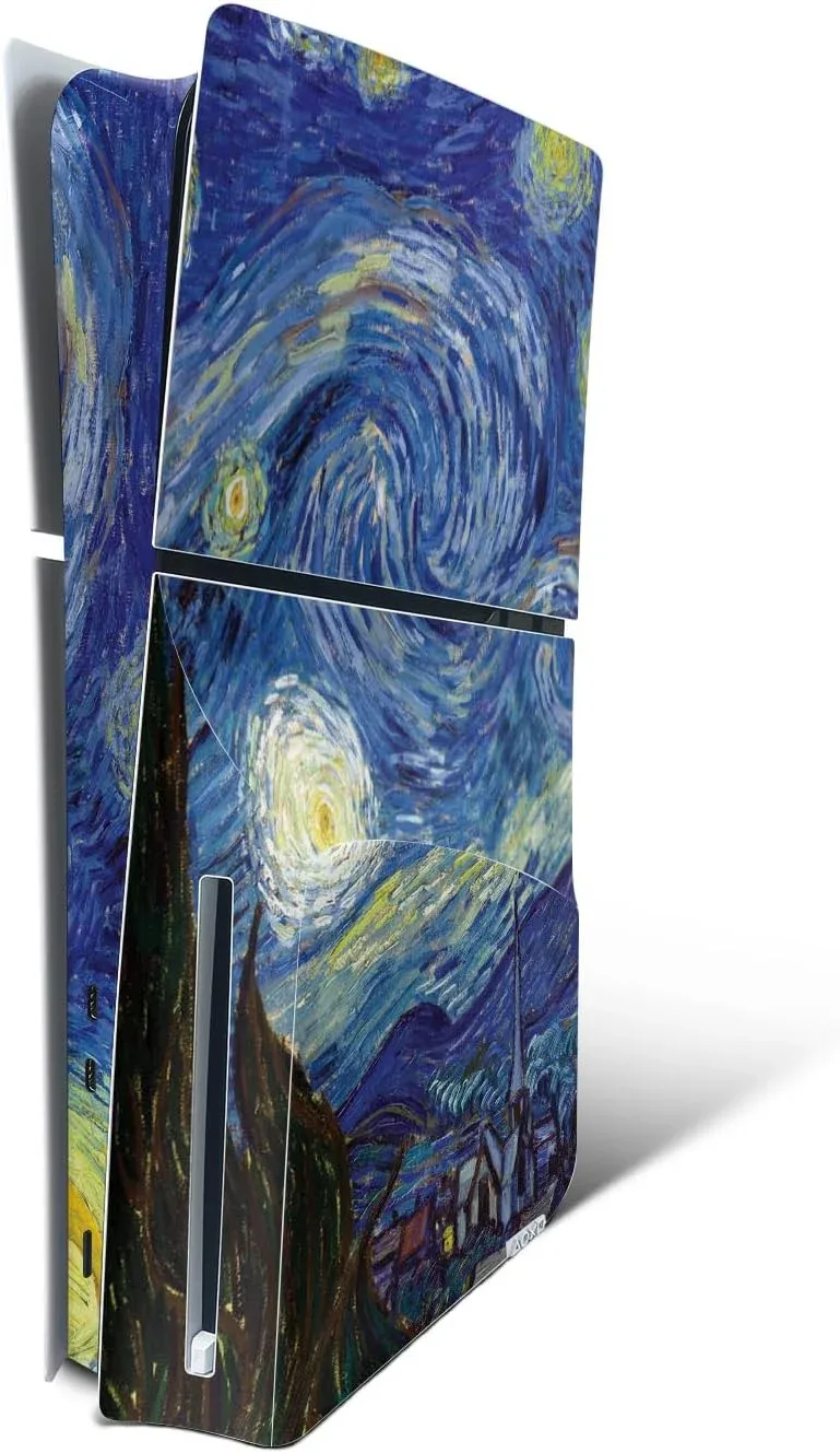 MightySkins Skin Compatible with PlayStation 5 Slim Disk Edition Console Only - Starry Night | Protective, Durable, and
