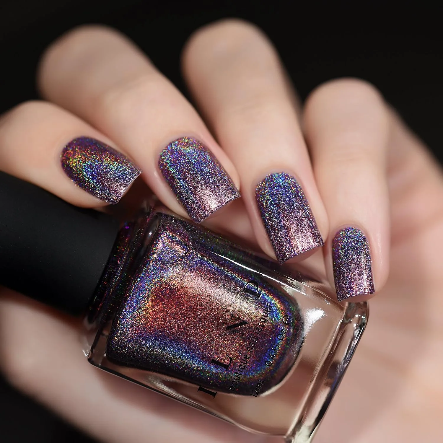 ILNP Charmed - Royal Plum Ultra Holographic Nail Polish, Chip Resistant Manicure, Non-Toxic, Vegan, Cruelty Free, 12ml