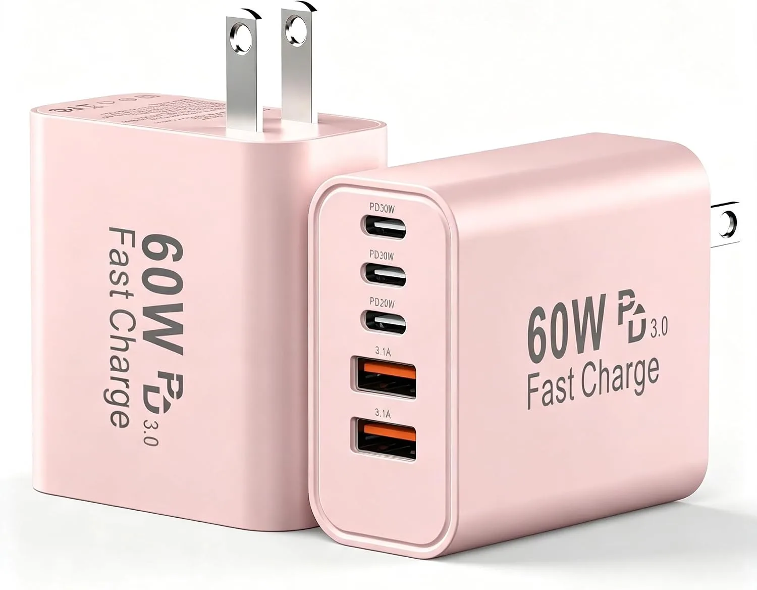 USB C Fast Charger Blocks, 60W iPhone USB Type C Wall Charging Power Blocks