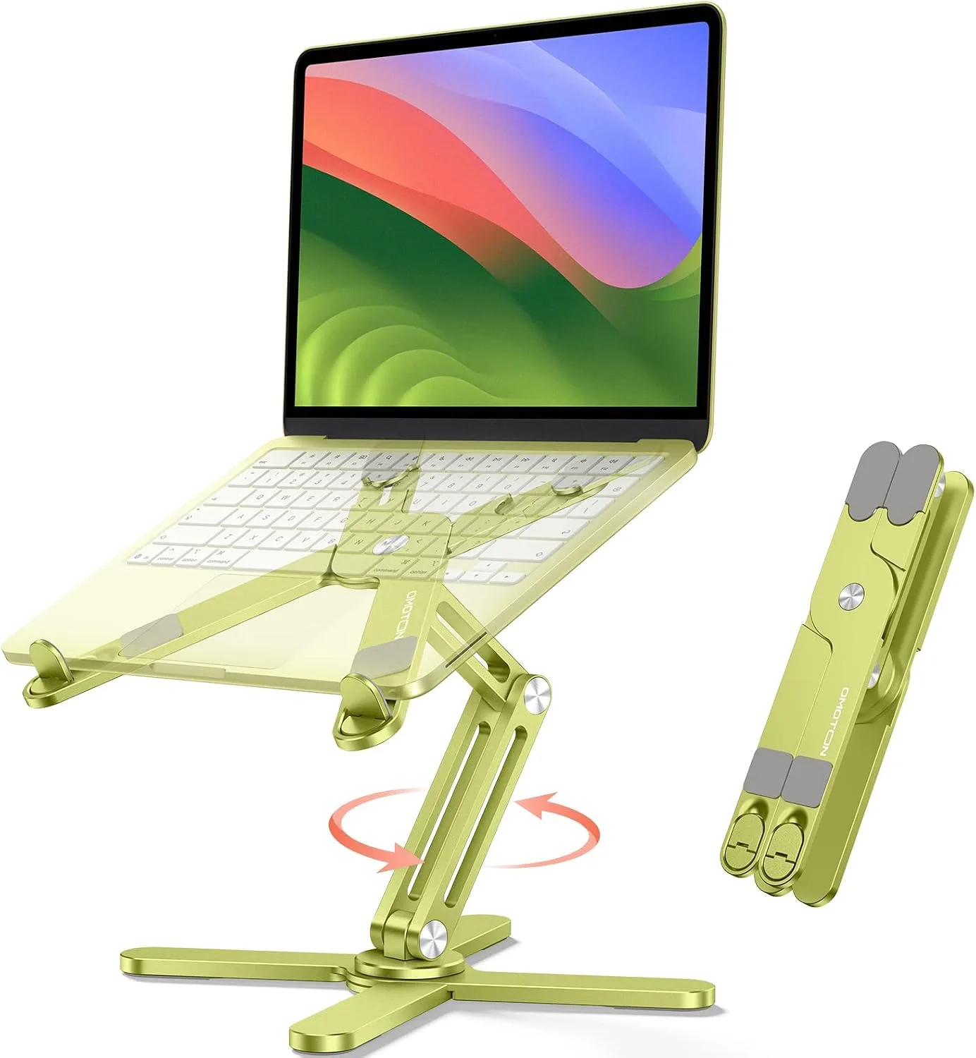 OMOTON LA10 360° Rotating Laptop Stand Riser Foldable for Desk, Citron