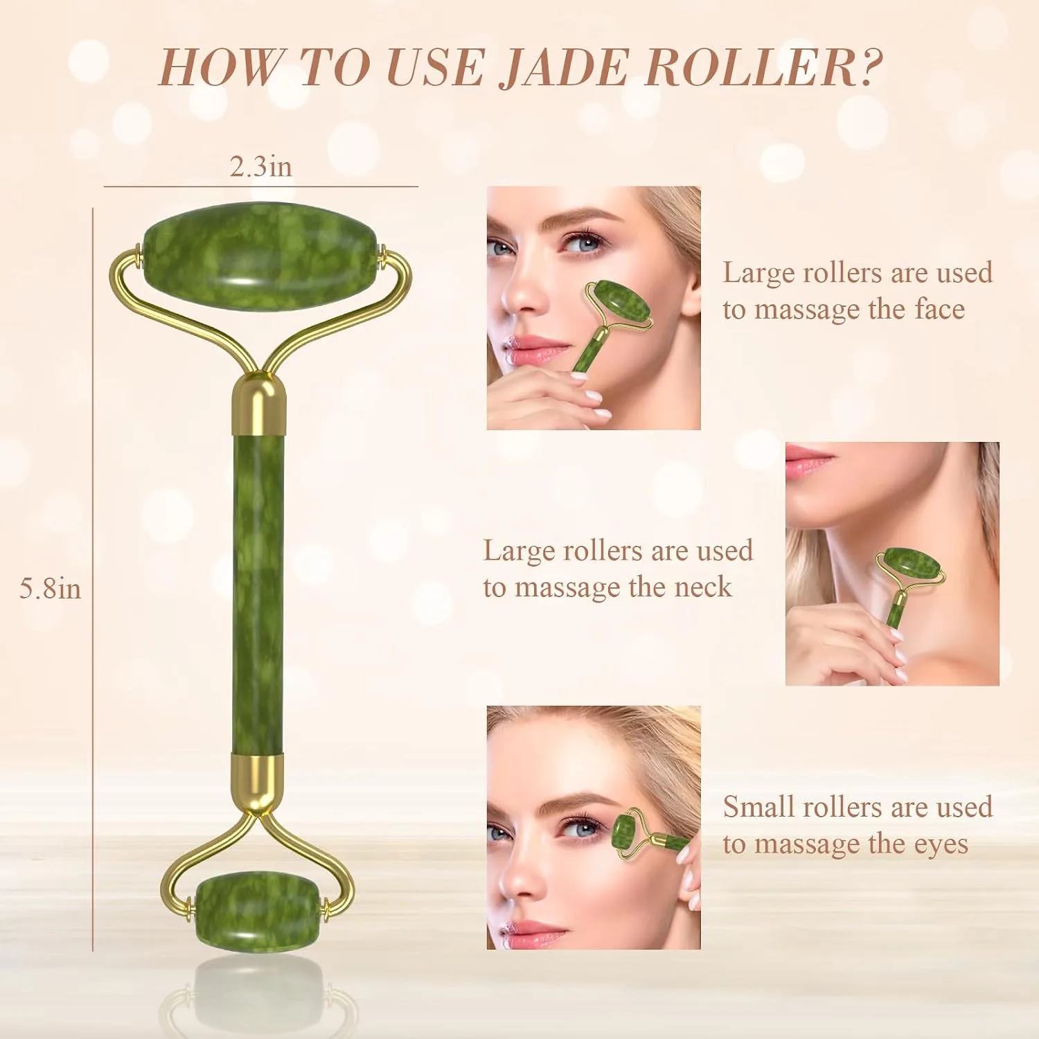 Gua Sha & Jade Roller Set for Face and Body