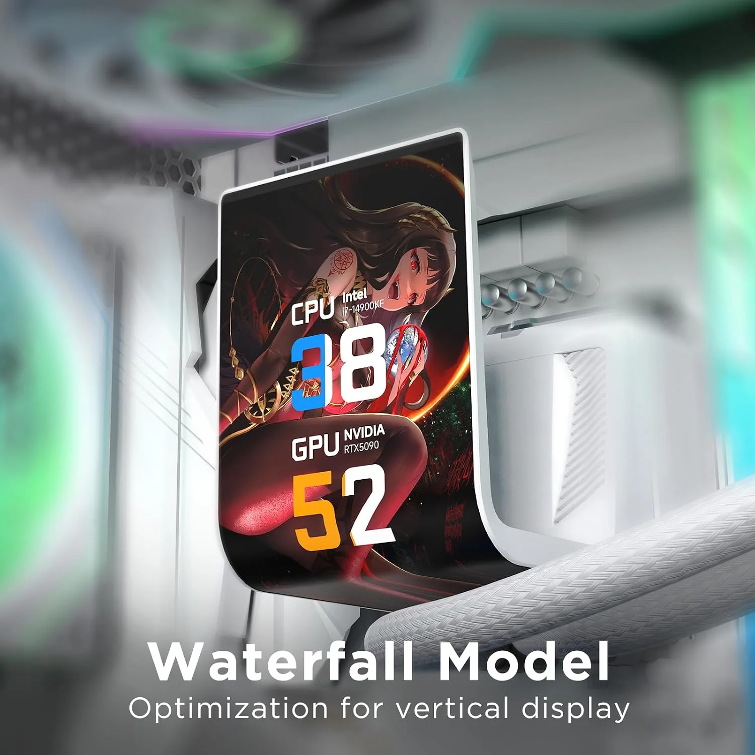 Chill Arc 360mm AIO CPU Cooler, 6.67" 2K AMOLED Screen-WH