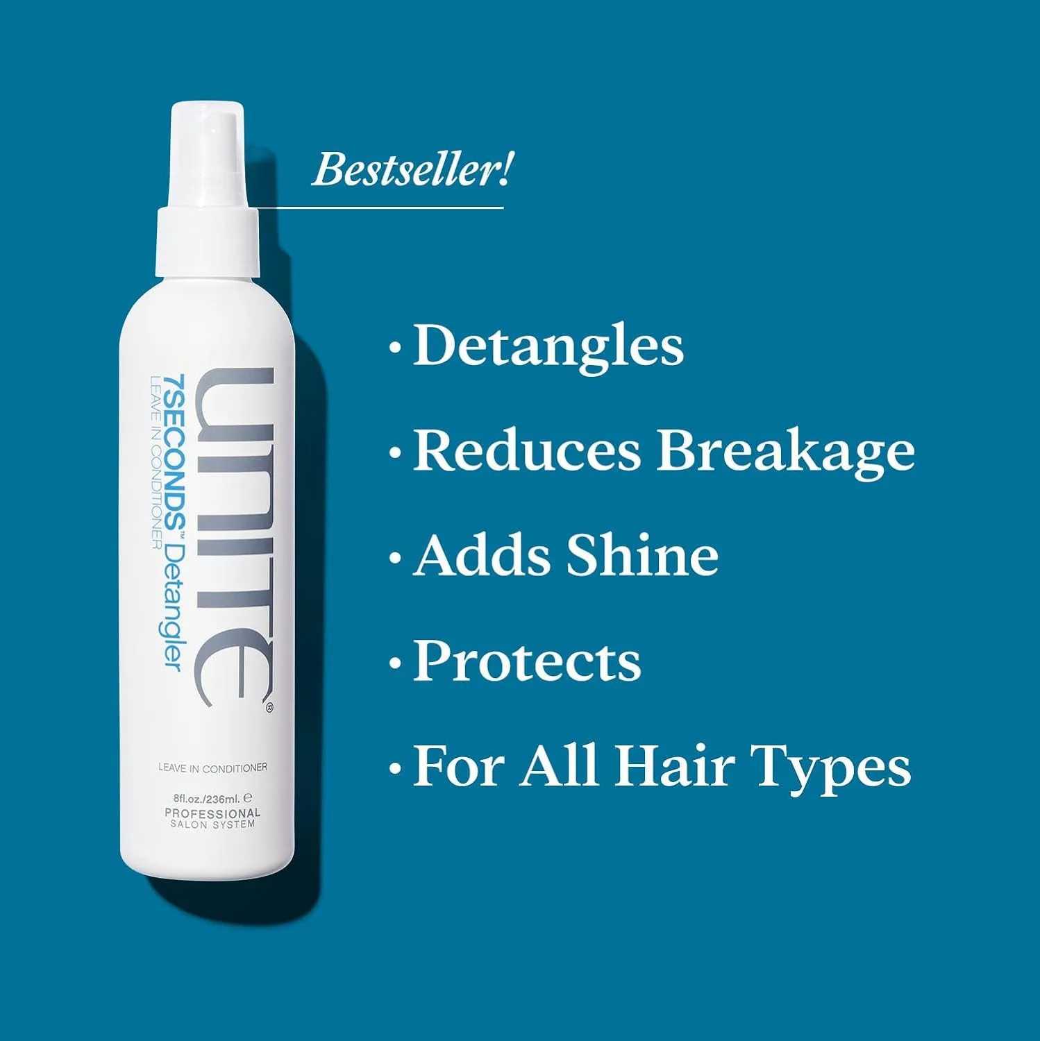 UNITE Hair 7SECONDS Detangler Leave-In Conditioner Spray for Frizz Control & Heat Protection