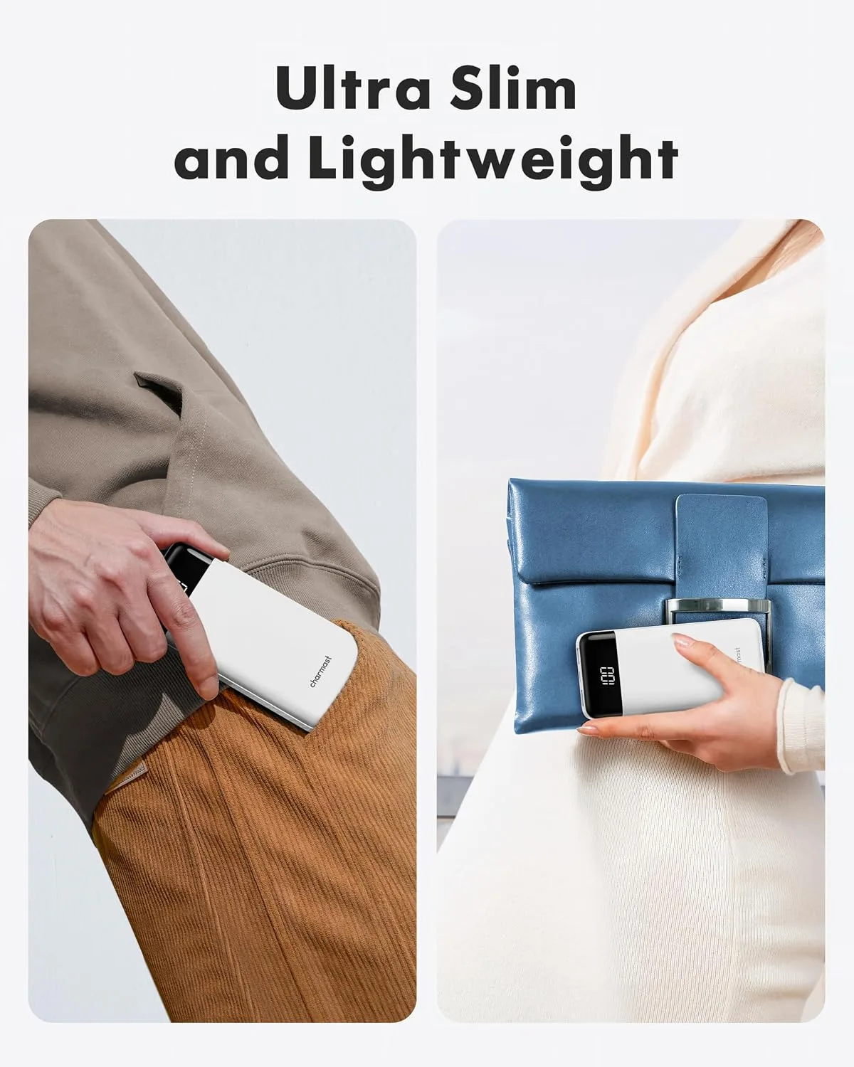 charmast Power Bank Portable Charger with Reinforced Built-in 4 Cables