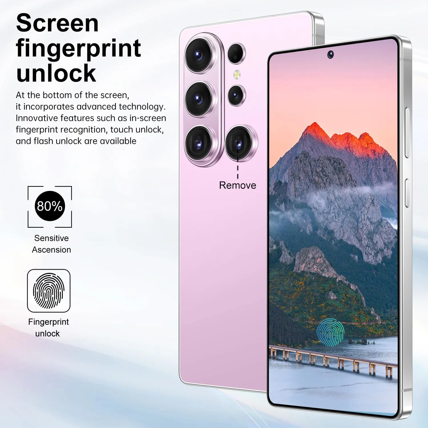 Huness S26 Ultra Unlocked Phone,Built in Pen The Phone,Cell Phone Battery 7000mAh 6.99" HD Screen,Android 15 16+512GB Smartphone,Dual SIM/5G/Face ID/Fingerprint Lock/GPS (Pink)