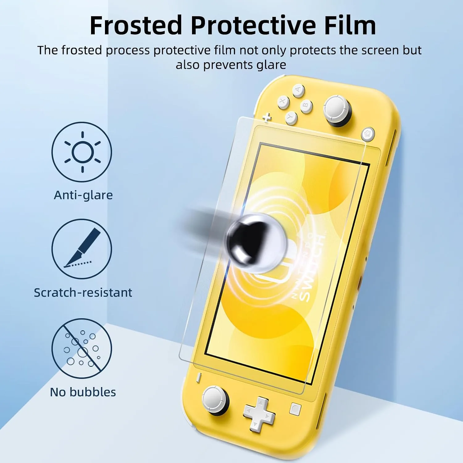2-Pack Matte Tempered Glass Screen Protector for Switch Lite Model 2019 [5.5 Inch]，Anti Glare, Anti Scratch, Bubble Free, 9H Hardness, Easy Installation