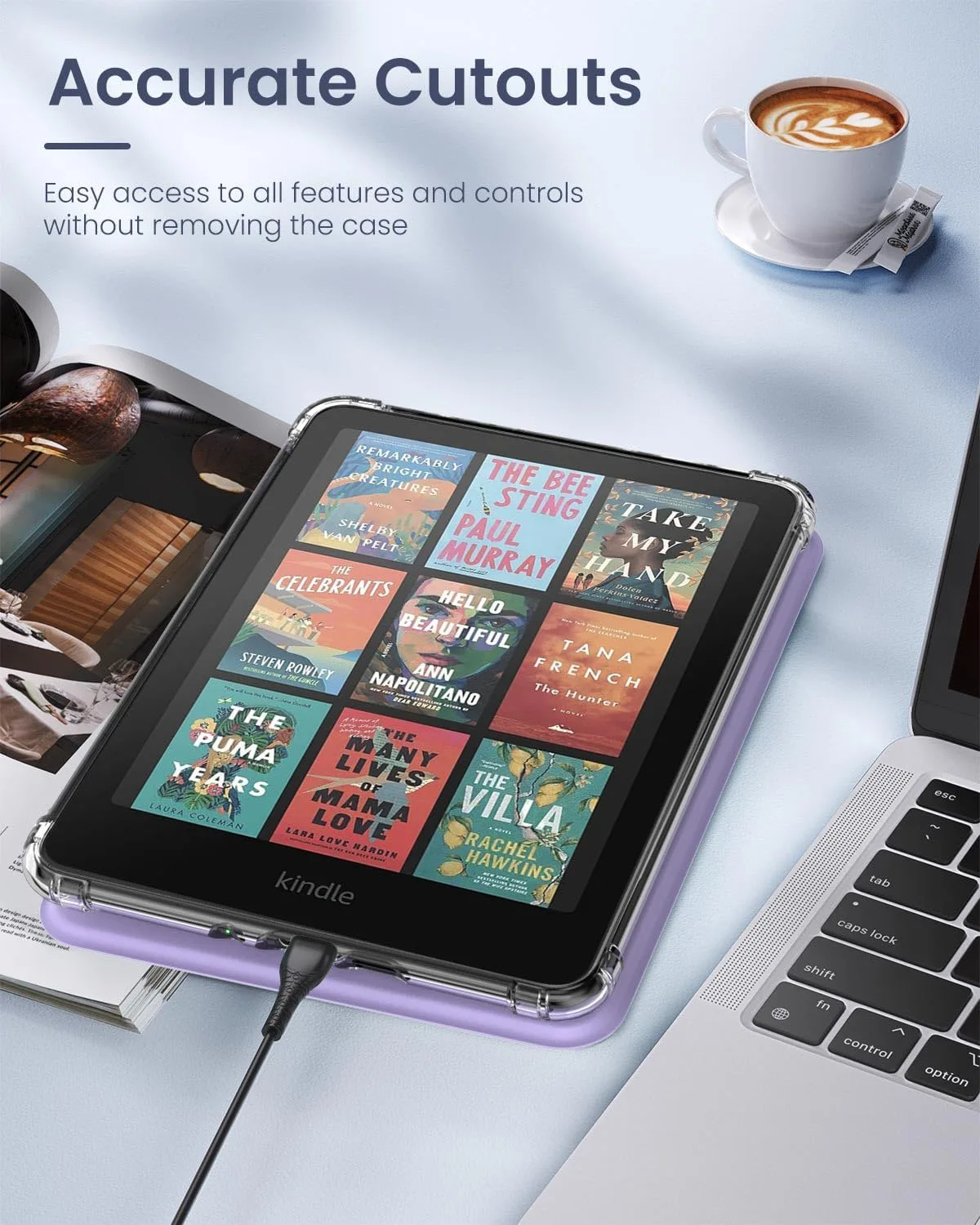 MoKo Case for Kindle Paperwhite 12th Gen & Colorsoft 2024, Lilac