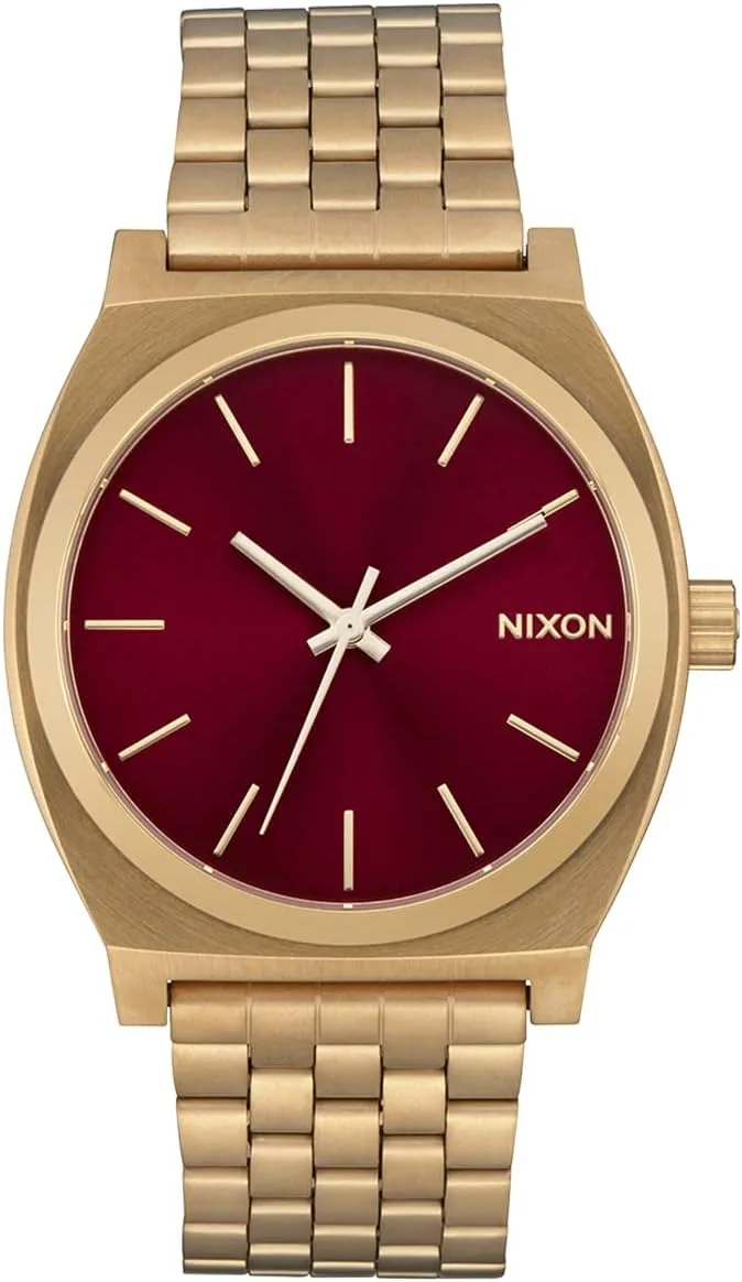NIXON Time Teller A045 - 100m Water Resistant Men's Analog Fashion Watch (37mm Watch Face, 19.5mm-18mm Stainless Steel Band)
