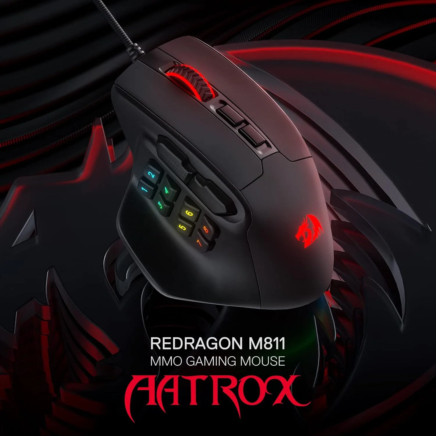 Redragon M811 Wired RGB MMO Gaming Mouse 10000 DPI Remapping Keys