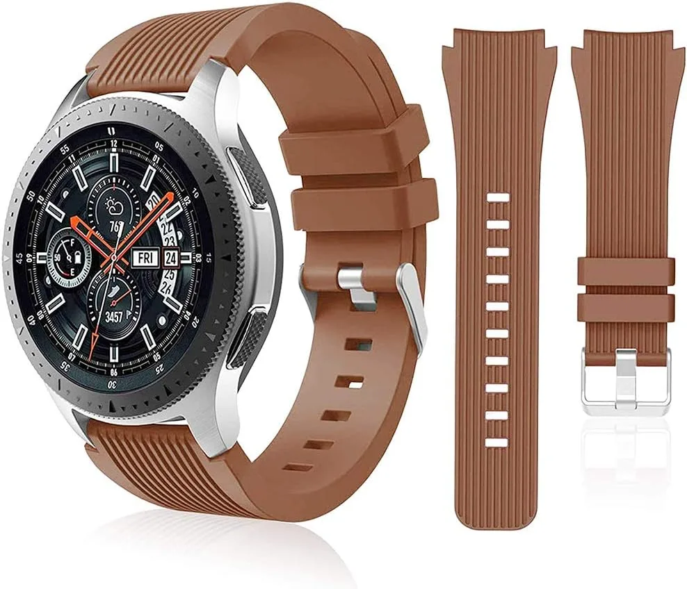 HSWAI Compatible with Samsung Galaxy Watch 46mm Bands/Gear S3 Frontier, Classic Watch Bands/Galaxy Watch 3 Bands 45mm, 22mm Soft Silicone Bands Bracelet Sports Strap for Men & Women.