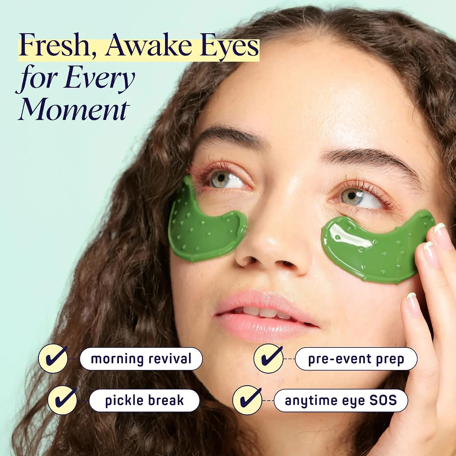 SpaLife In a Pickle Hydrogel Under Eye Patches for Dark Circles | Pickle Gifts for Women | Hydrating Undereye Masks for Bags and Puffiness | Pack of 8 Pairs (8 Undereye Treatments)