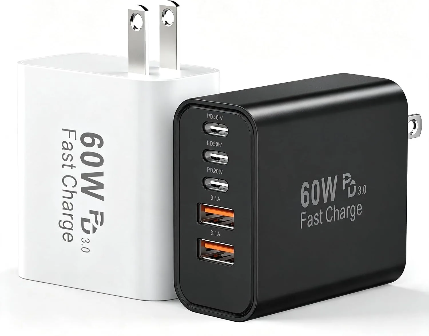 USB C Fast Charger Blocks, 60W iPhone USB Type C Wall Charging Power Blocks