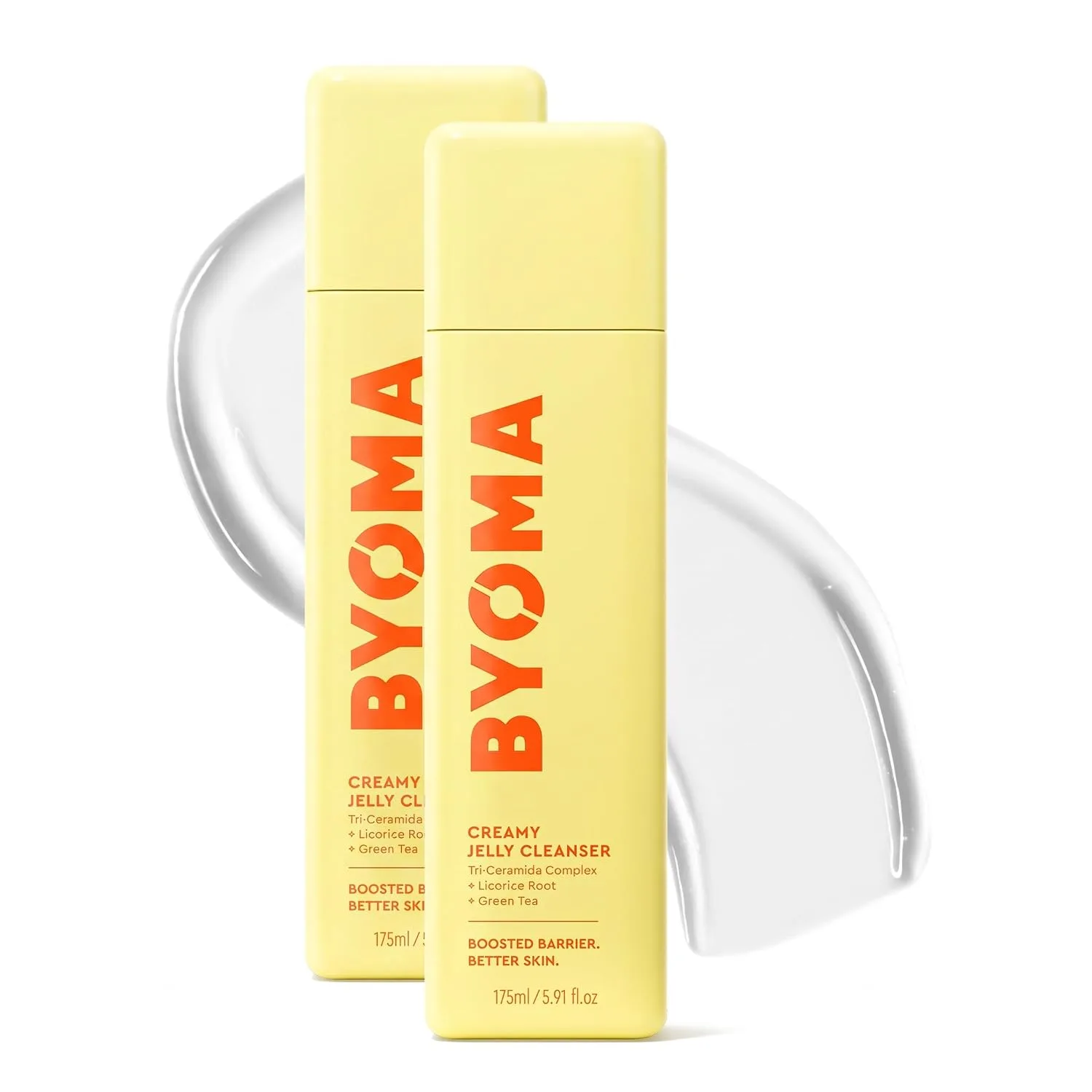 BYOMA Creamy Jelly Cleanser-Hydrating Facial Cleanser for Skin Barrier Repair-Tri-Ceramide Face Wash for Sensitive Skin&All-Skin Types-Gently Removes Makeup&Excess Oil-5.91 fl oz,(Pack of 2)