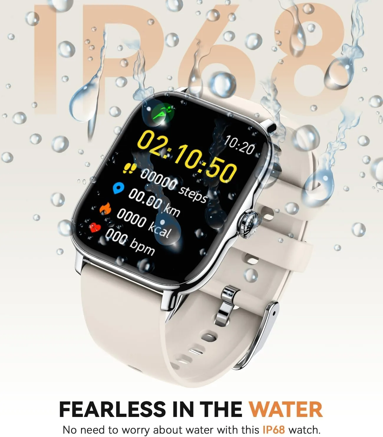 Smart Watch for Women Men- Answer/Make Call, 2025 IP68 Waterproof Fitness Step Sleep Tracker Watch with Monitor Activity Counter Smartwatch for Andriod iPhone iOS Samsung Compatible