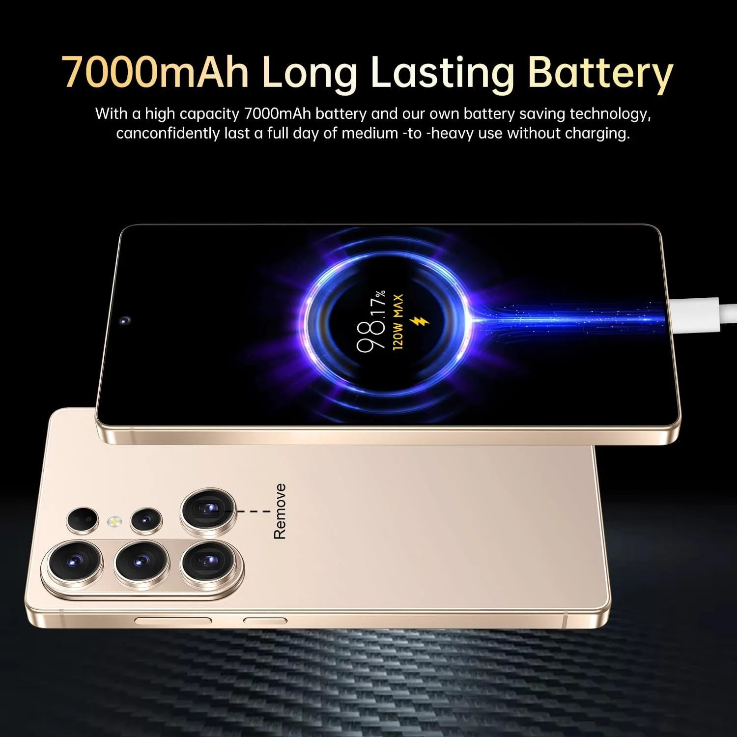 Huness 26 Ultra Unlocked Cell Phone,Built in Pen,16+1TB Unlocked Phone, Android 15 Battery 7000mAh 6.99" HD Screen Smartphone, 5G/Face ID/Fingerprint Lock/Dual SIM/GPS (Gold)