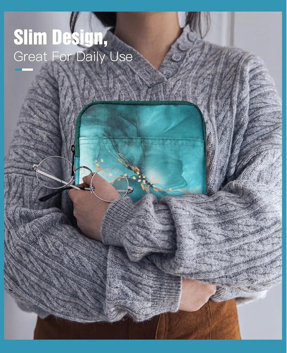 TiMOVO 6-7 Inch Sleeve Case for eReader,Cloud Peacock Blue