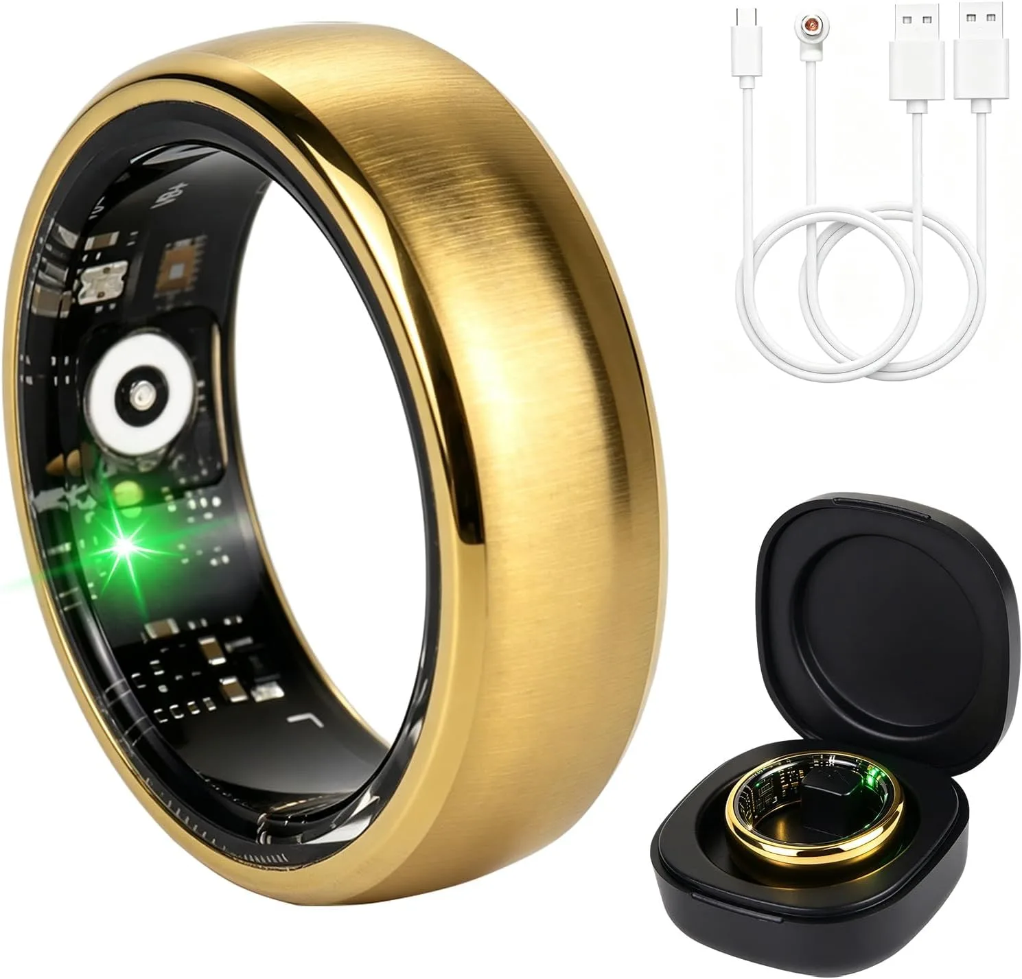 Smart Ring Health Tracker for Men and Women,Fitness Tracker Ring(Gold,7)