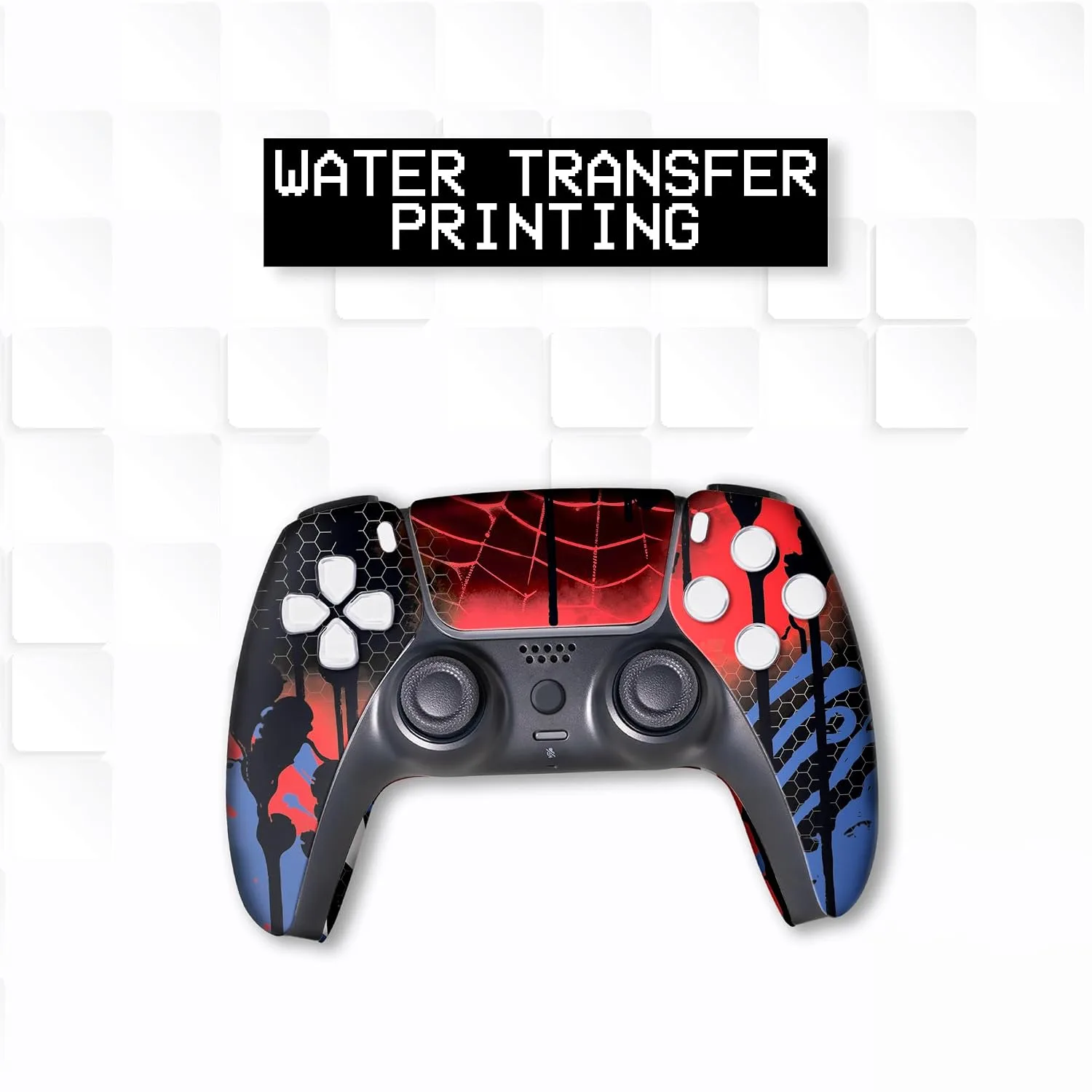 Web Slingeer Custom PS-5 Controller Wireless compatible with Play-Station 5 Console by BCB Controllers | Proudly Customized in USA with Permanent HYDRO-DIP Printing (NOT JUST A SKIN)