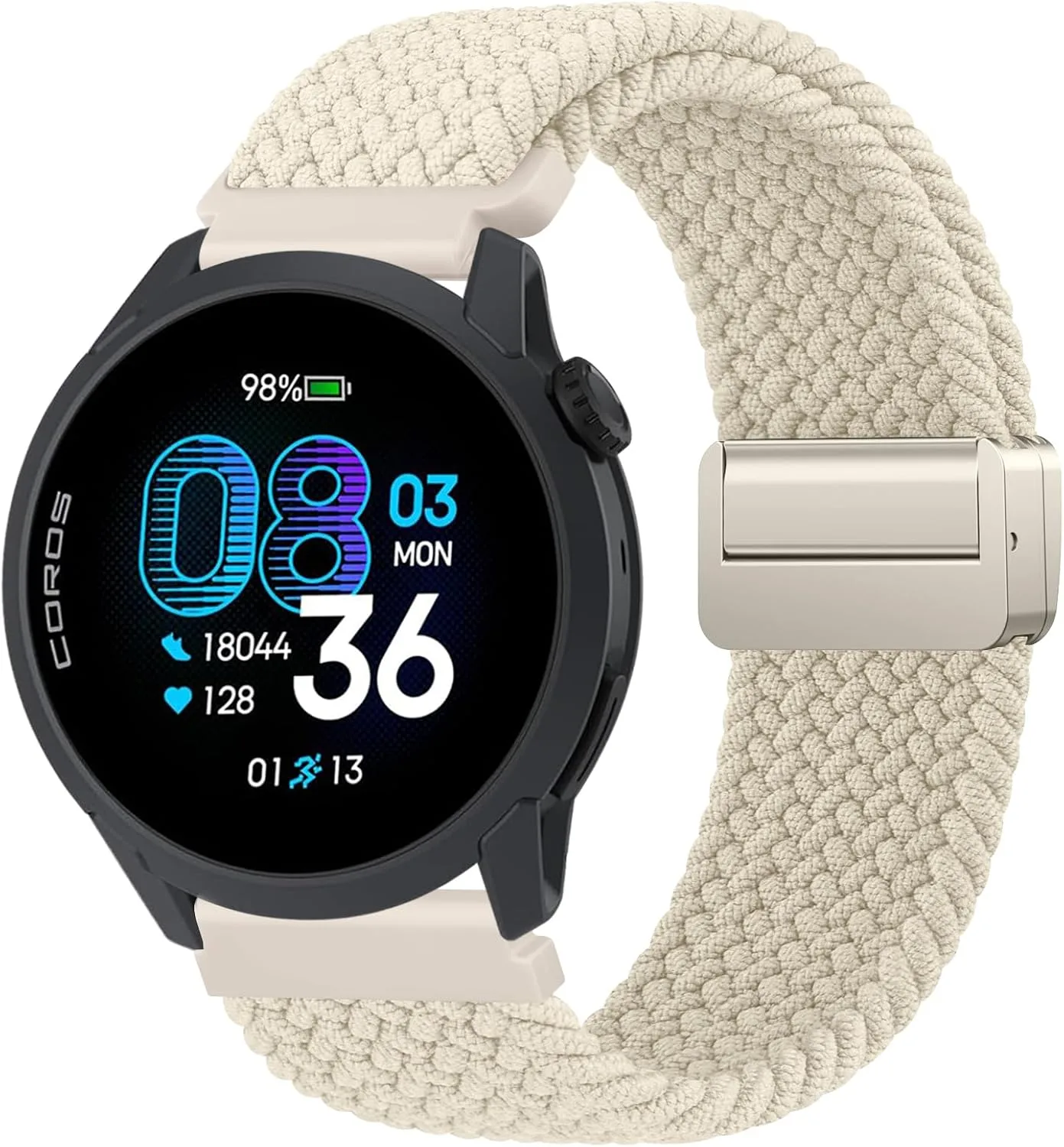 Amzpas Magnetic Braided Strap for COROS PACE 4 / PACE 3 / Pro/APEX 2 Pro/APEX Pro/APEX 46mm, 22mm Soft Nylon Sport WristBand Compatible with ACoros Pace 4/3 Watch Women Men