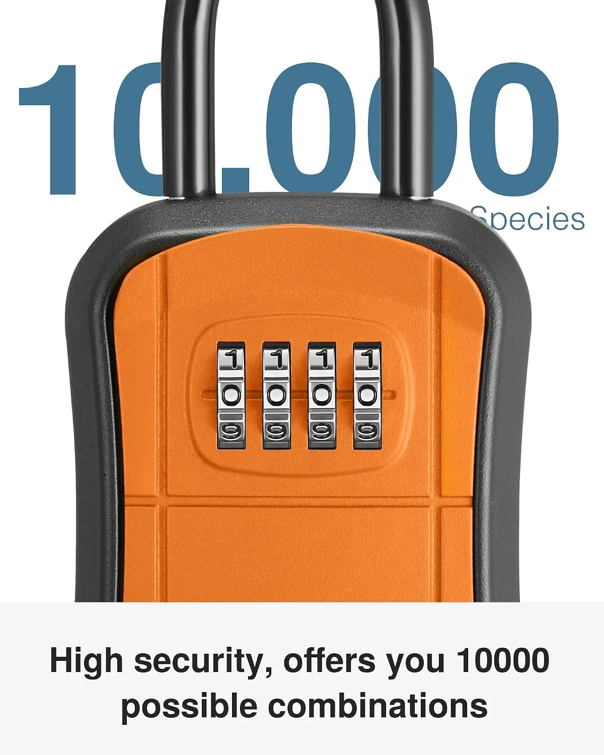 Puroma Key Lock Box Outdoor 4 Digit Code Combination Lockbox House 1 Orange
