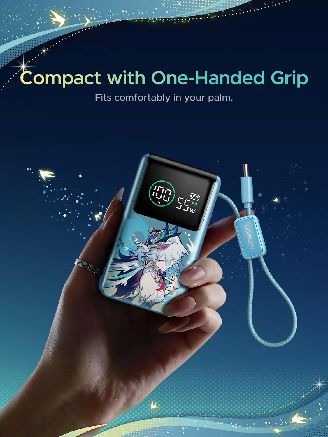 UGREEN x Honkai Star Rail 10000mAh 55W Built-in Cable Power Bank