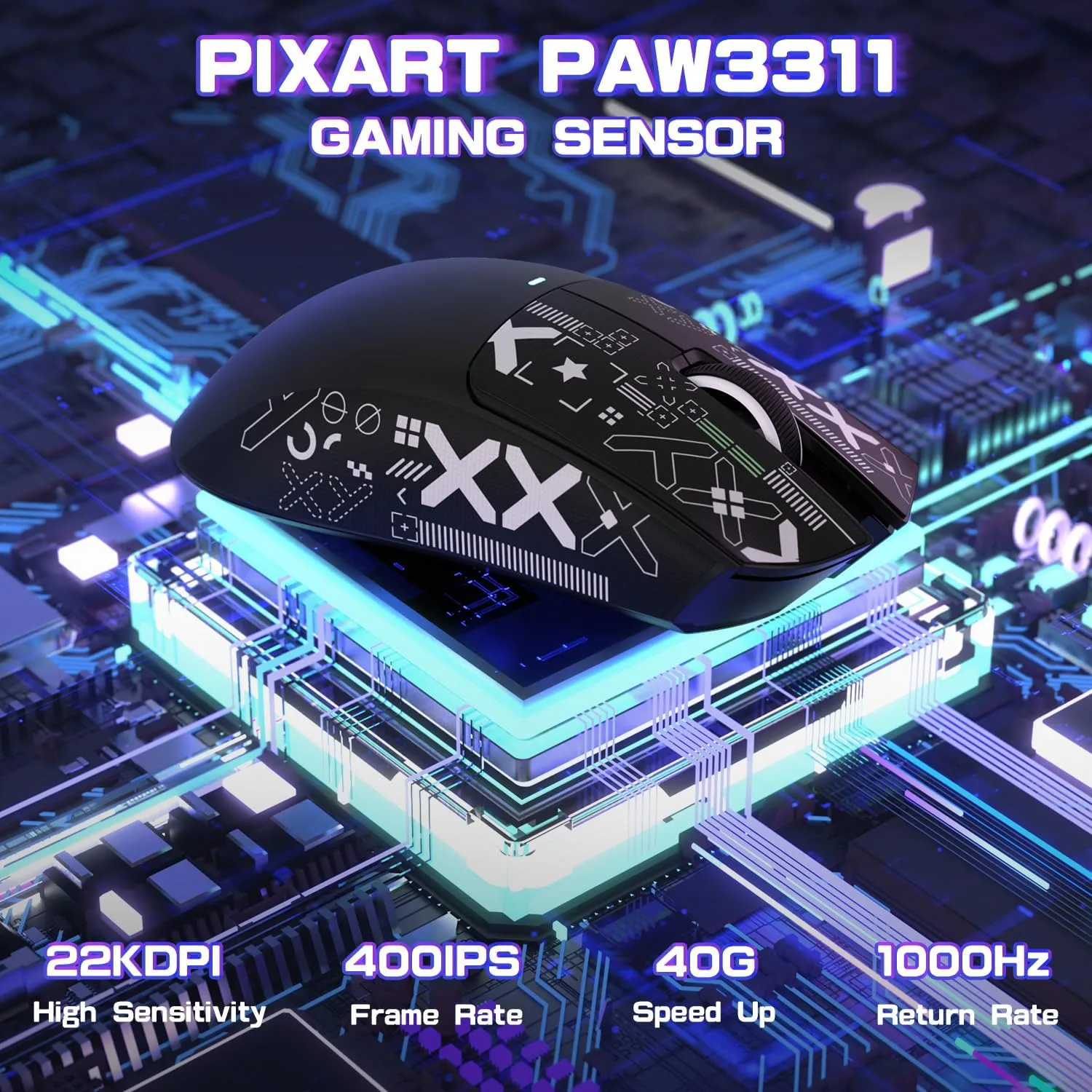 ATTACK SHARK X11 SE Ultra-Light Wireless Gaming Mouse,Black&Sticker