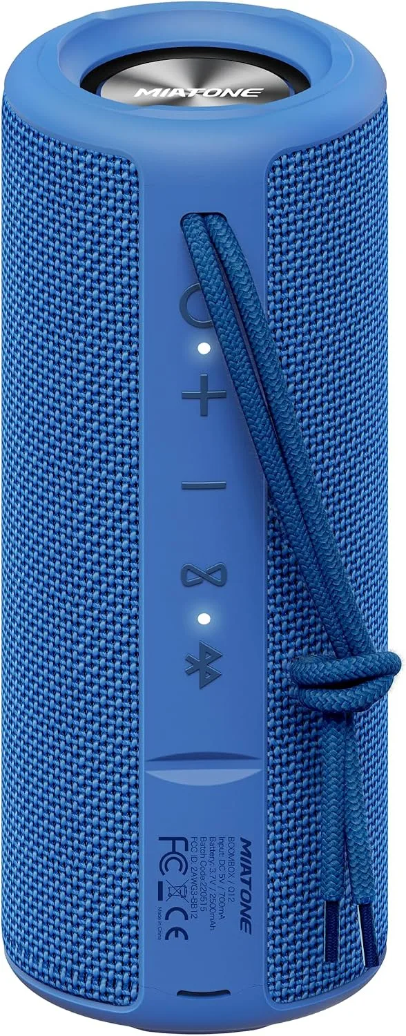 MIATONE Boombox Outdoor Portable Bluetooth Speakers Wireless Speaker Waterproof - Blue