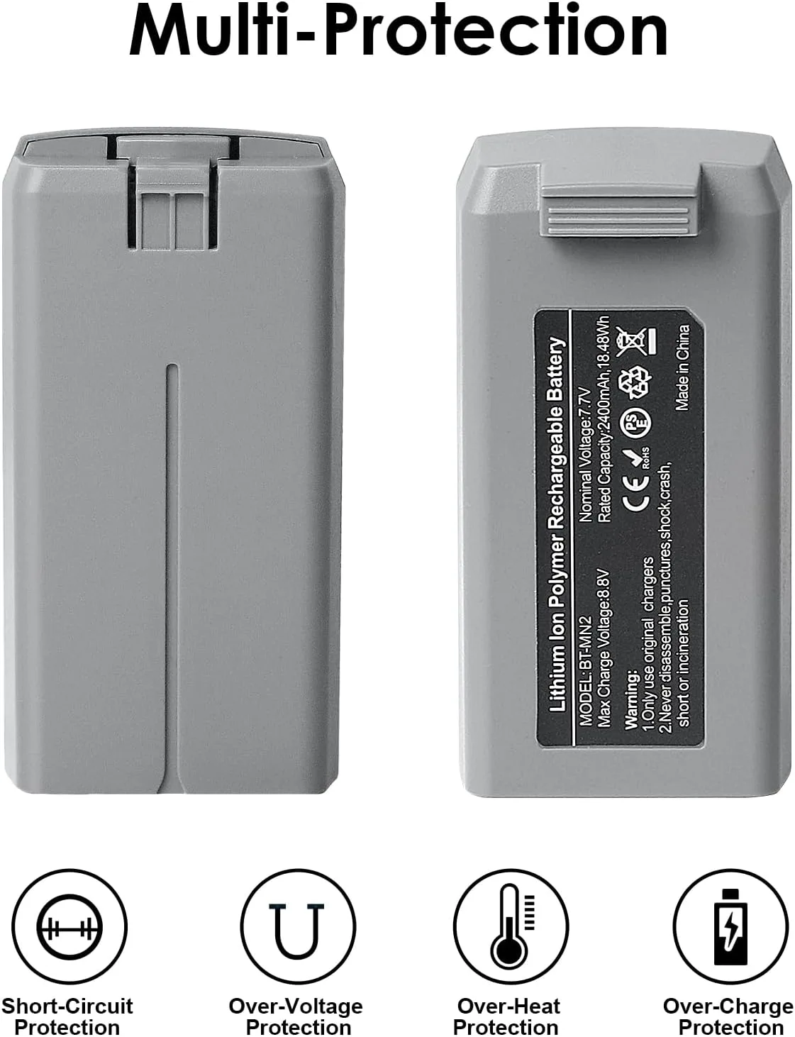 KUWATA Intelligent Flight Battery for DJI Mini 4K, Mini 2 SE, Mini 2, Mini SE, 2400mAh, 2026 Upgraded Edition, Camera Drone Extended Battery, NOT for SPECTA
