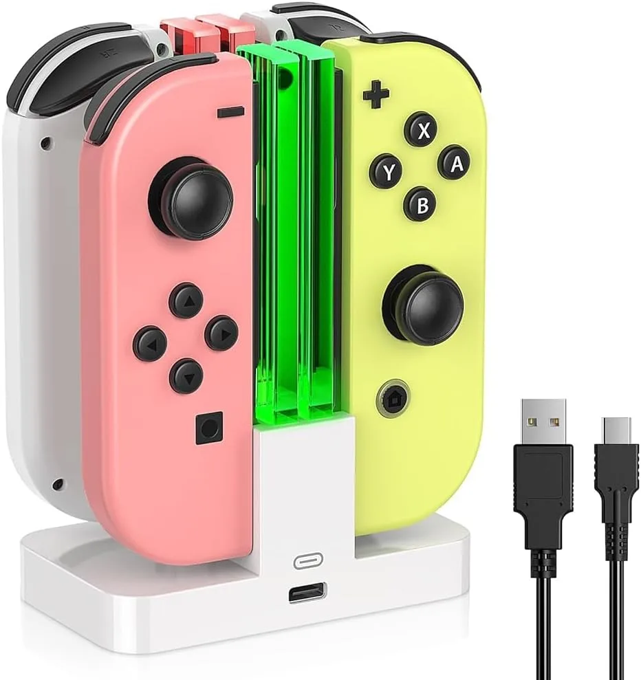 FASTSNAIL Switch Controller Charger for Nintendo Switch for JoyCons - White
