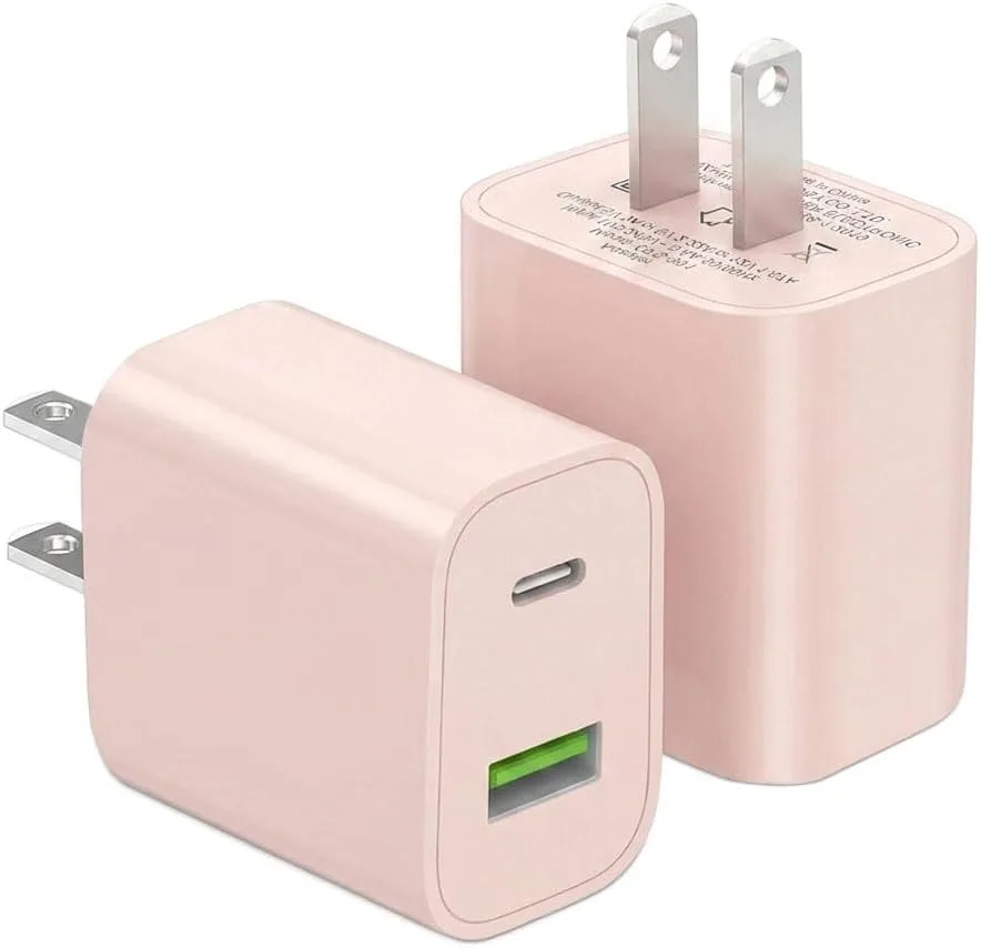 2 Pack USB C Charger Block, Dual Port Type C Wall Charger Fast Charging