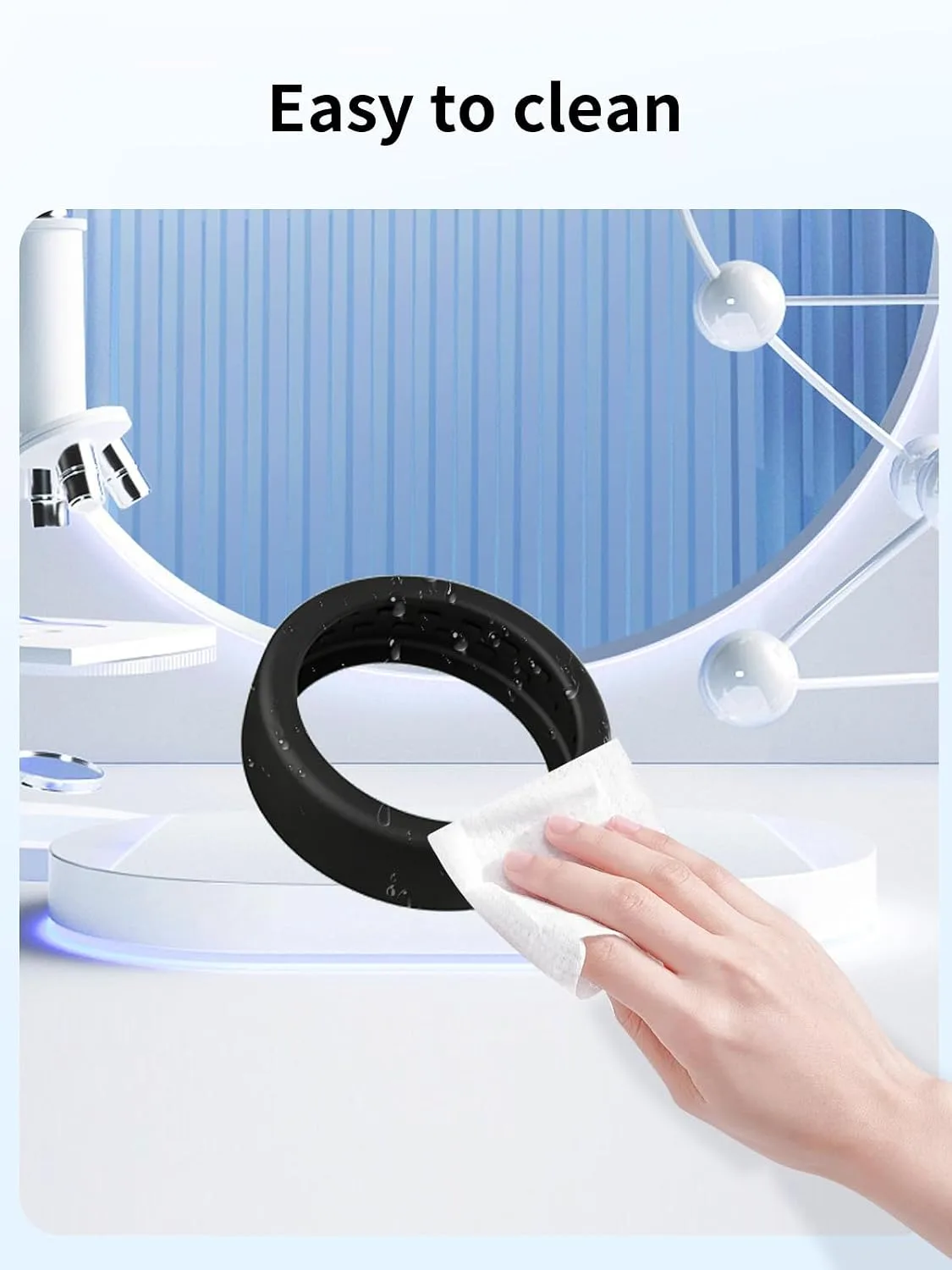 (4 Pack) BOVUGAC for OURA Ring5 Silicone Ring Protector Case.(Size:6~9)