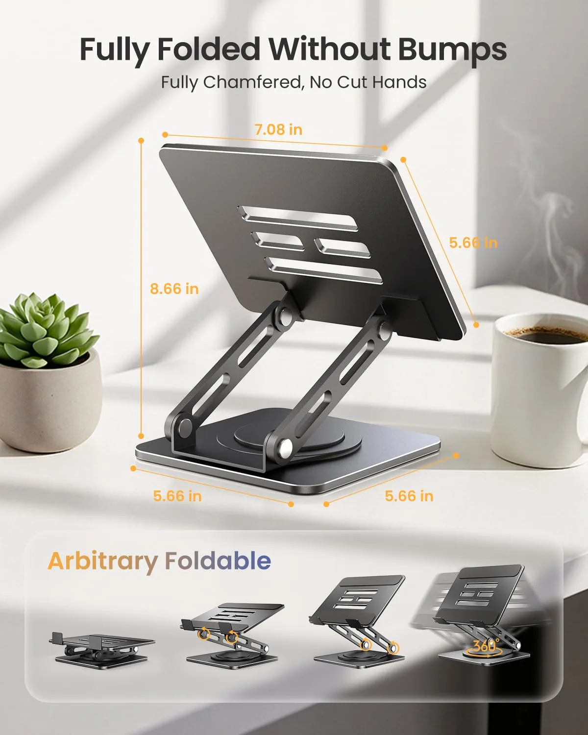 LOXP Adjustable Tablet Stand, 360 Rotating iPad Stand with Heavy-Duty Base