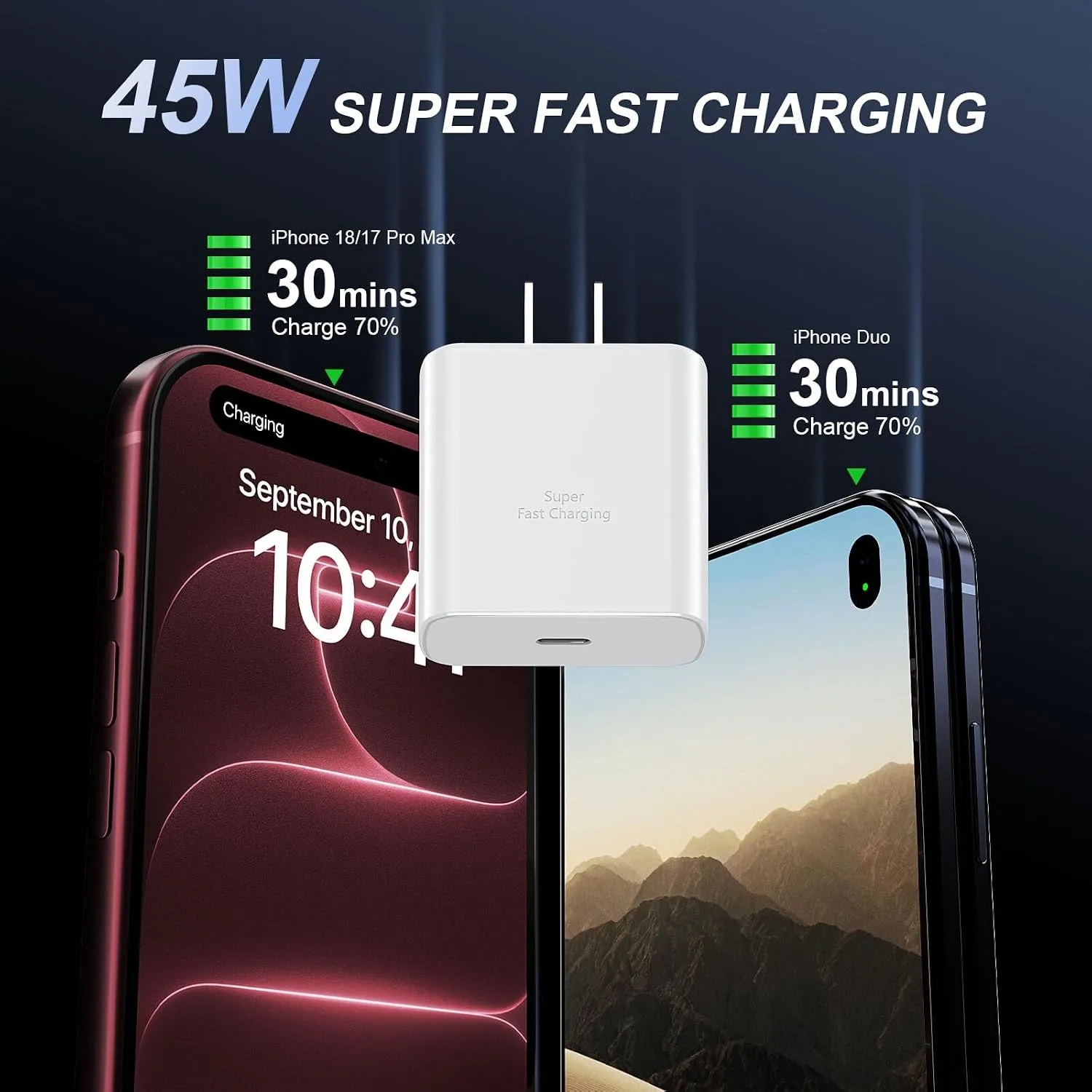 iPhone 18 17 Pro Max Charger Fast Charging 45W USBC iPhone Duo Fast Charger