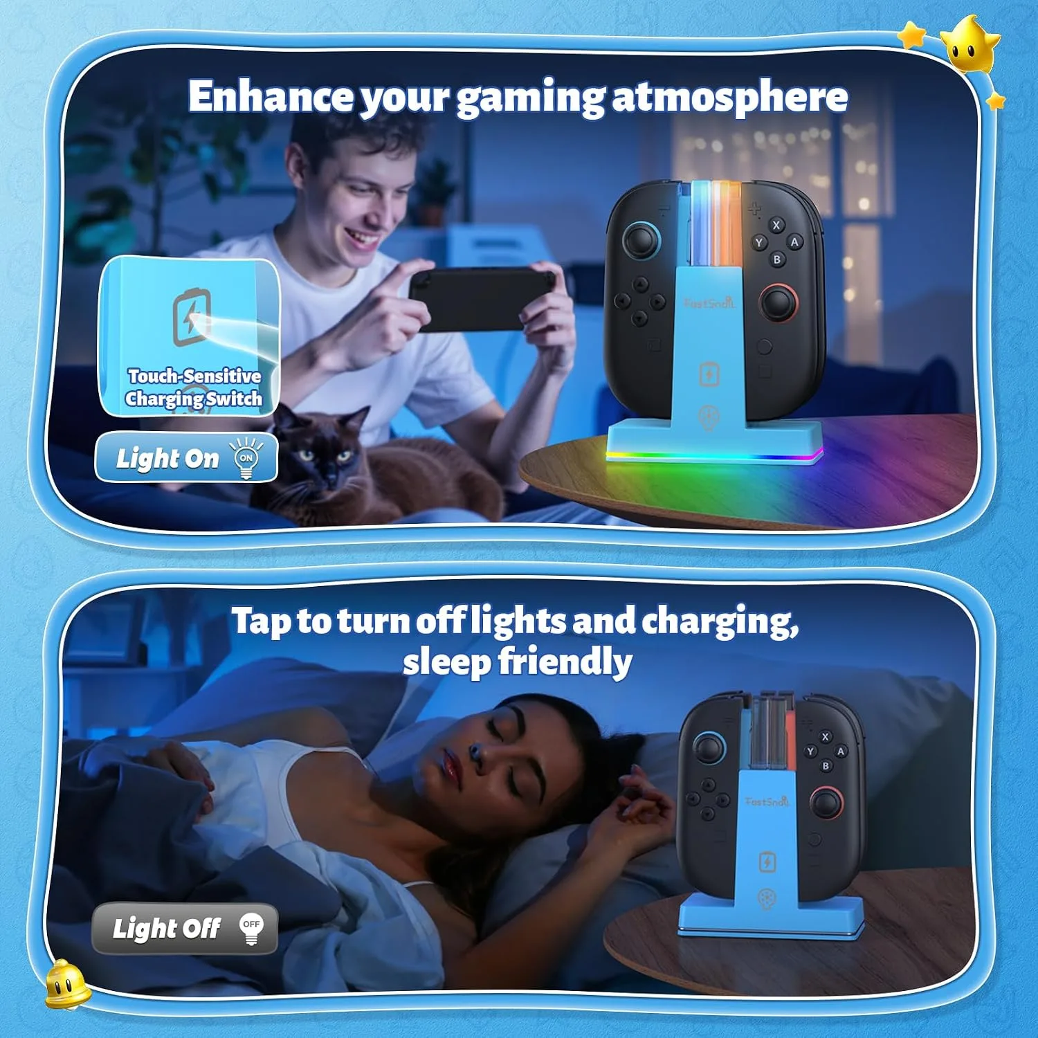 FASTSNAIL Switch 2 Controller Charger Dock for Nintendo Switch 2 for JoyCon