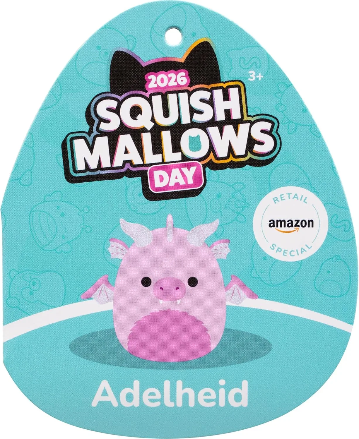 Squishmallows Day 2026 Amazon Exclusive - 12in Adelheid the Pink Dragon – Official Jazwares Plush (Medium-Sized)