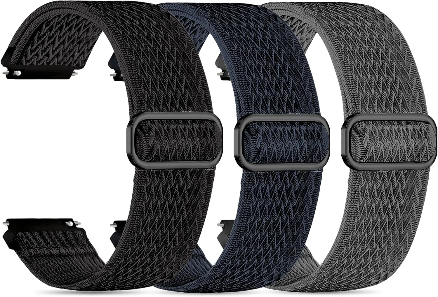 3 Pack AR-01 Smart Watch Bands for Fitpolo AR-01 Smartwatch, 20mm Elastic Nylon Replacement Wristband Adjustable Straps for man woman