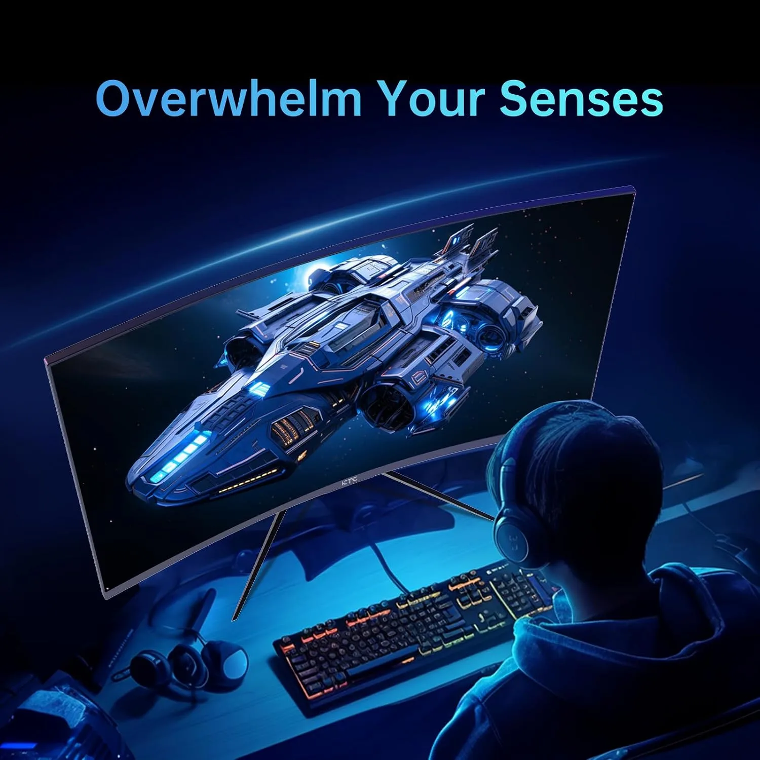 KTC 32 inch 240Hz Curved Gaming Monitor, 1080P Curved Monitor 1ms, H32S17F