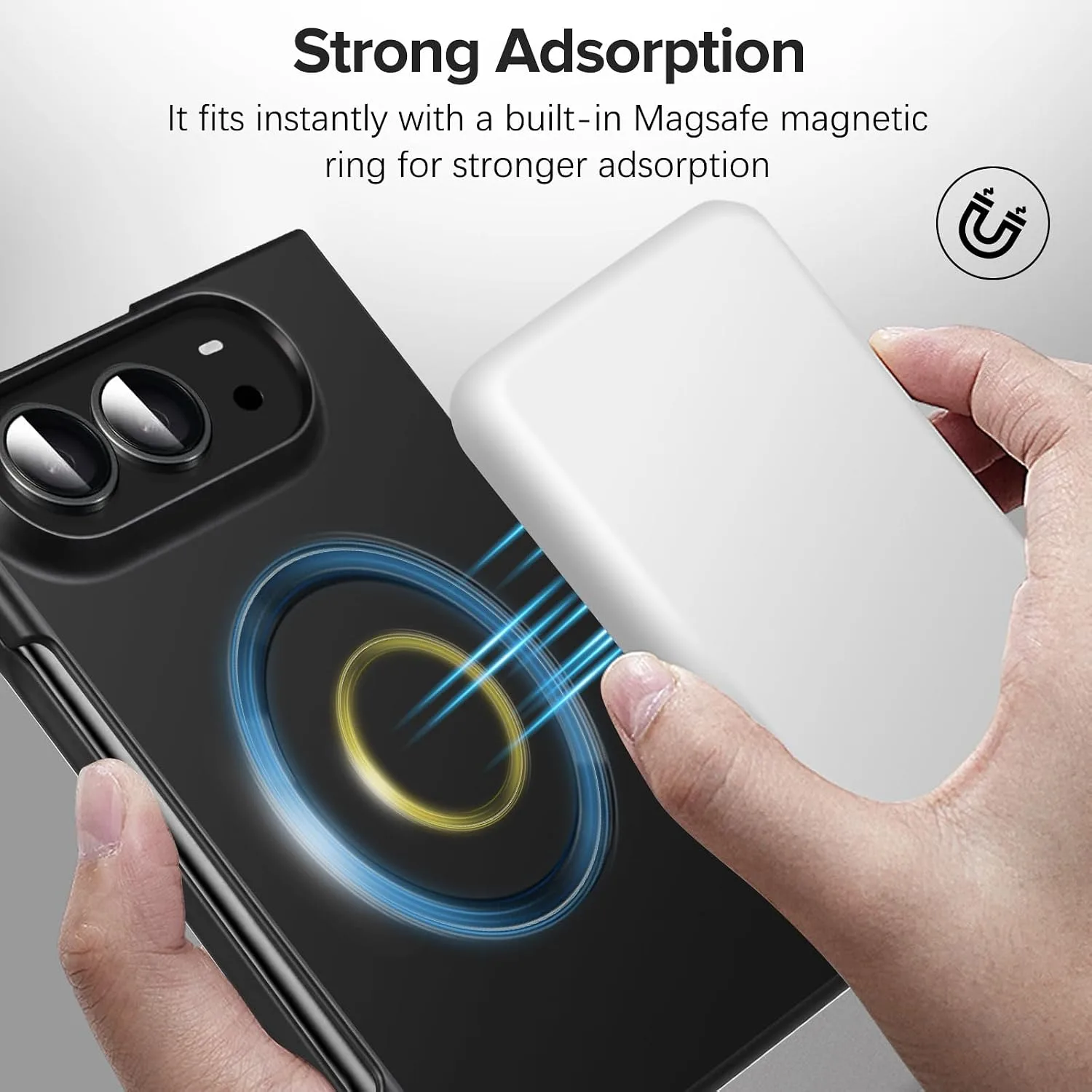 Case for iPhone Duo, Magnetic Phone Case Compatible with Mag-Safe，Black