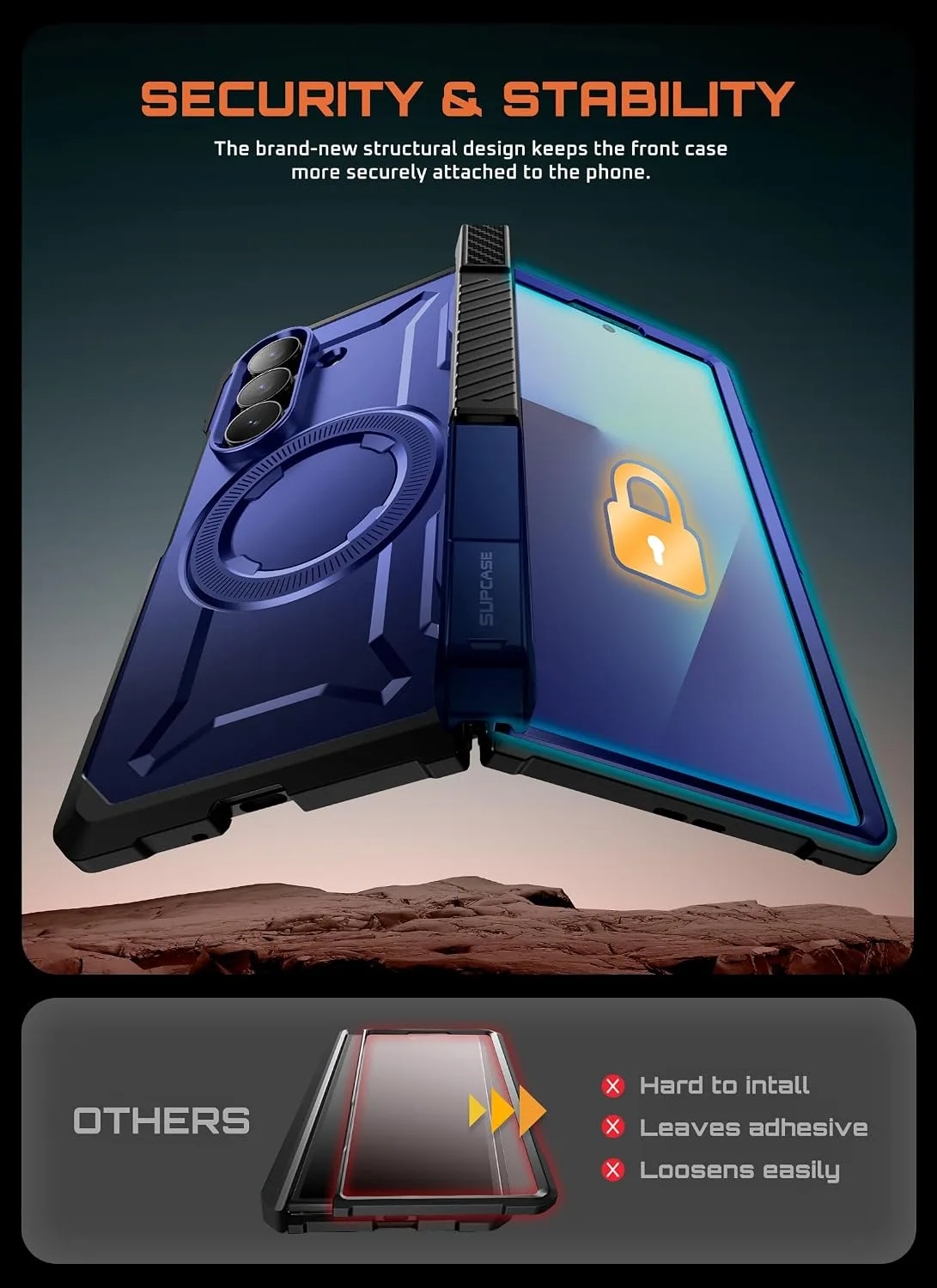 SUPCASE for Samsung Galaxy Z Fold 7 Case with Kickstand, Azure