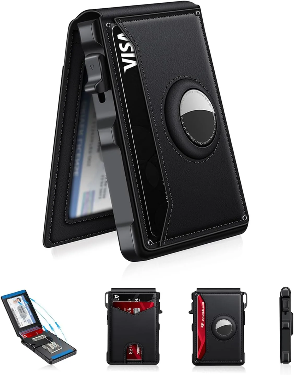 Airtag Wallet for Men Smart Wallet for Air Tag RFID Blocking Minimalist