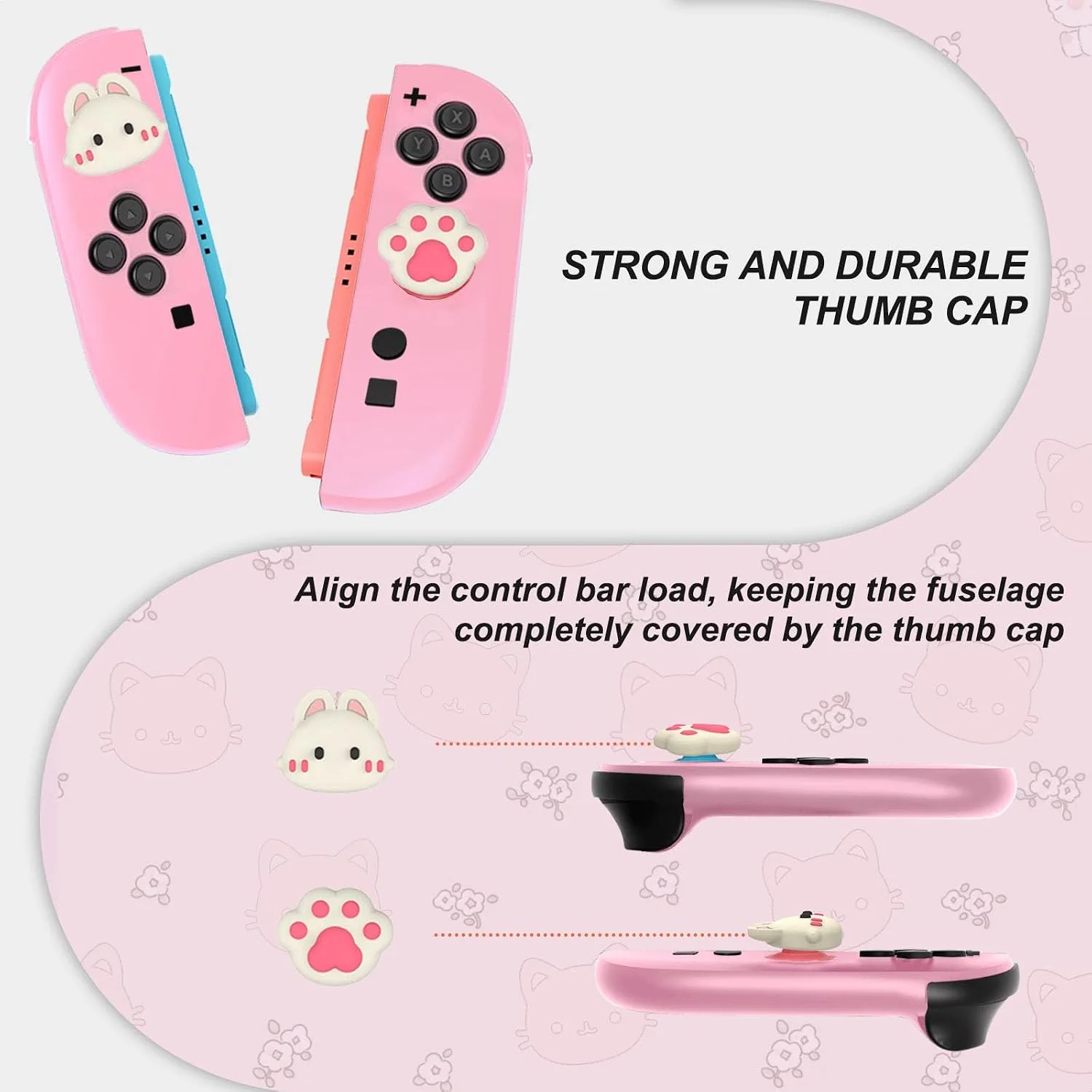 Carrying Case for Nintendo Switch 2, Cute Cat Design with Handle for Switch 2 2025 Travel Cases with Pink Silicone j-con Covers, Kawaii Thumb Grip Caps, Screen Protector for Girls Women Teens